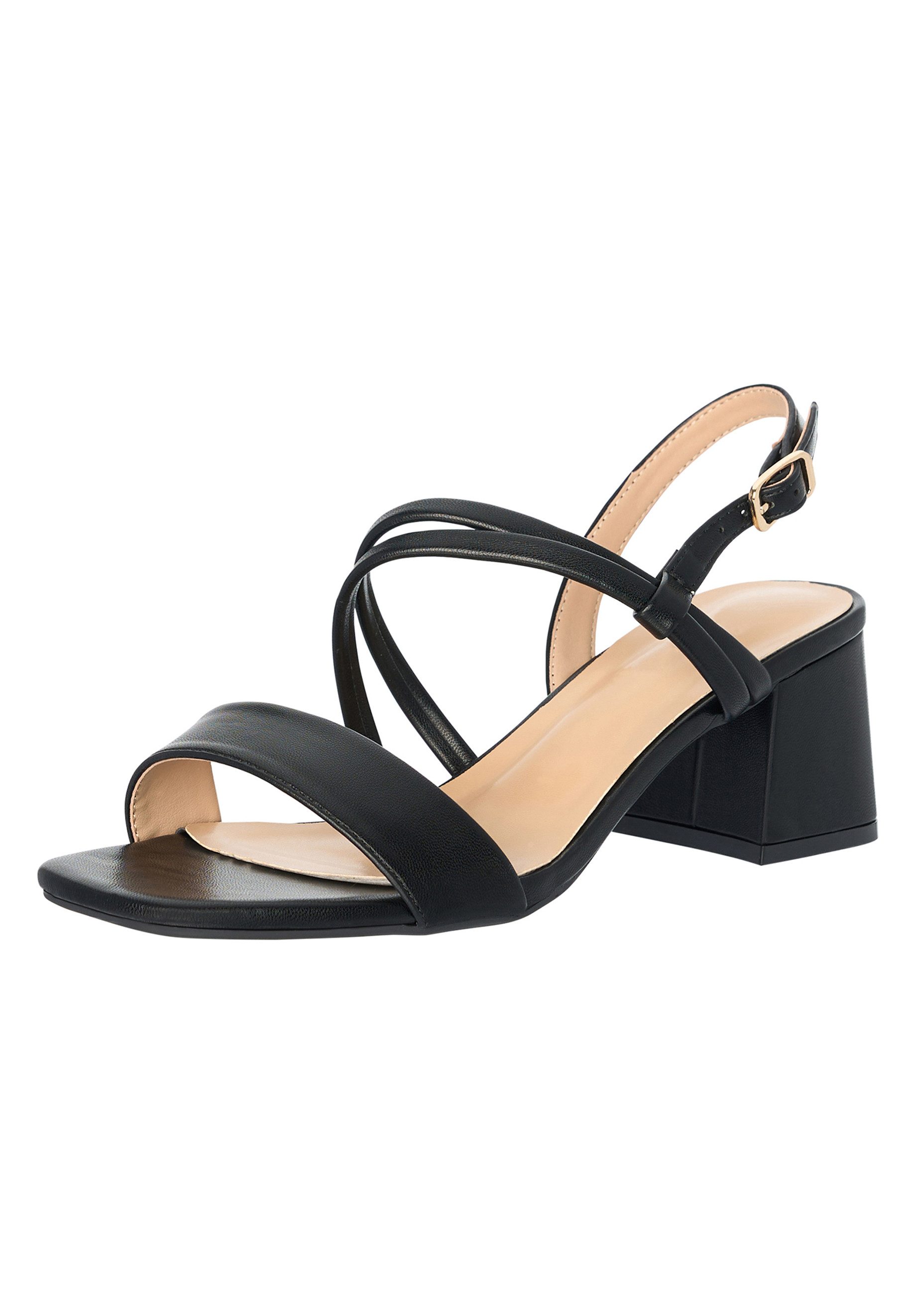 Salinyang Sommerliche Damen Sandaletten mit Blockabsatz & Riemchen Sandalette