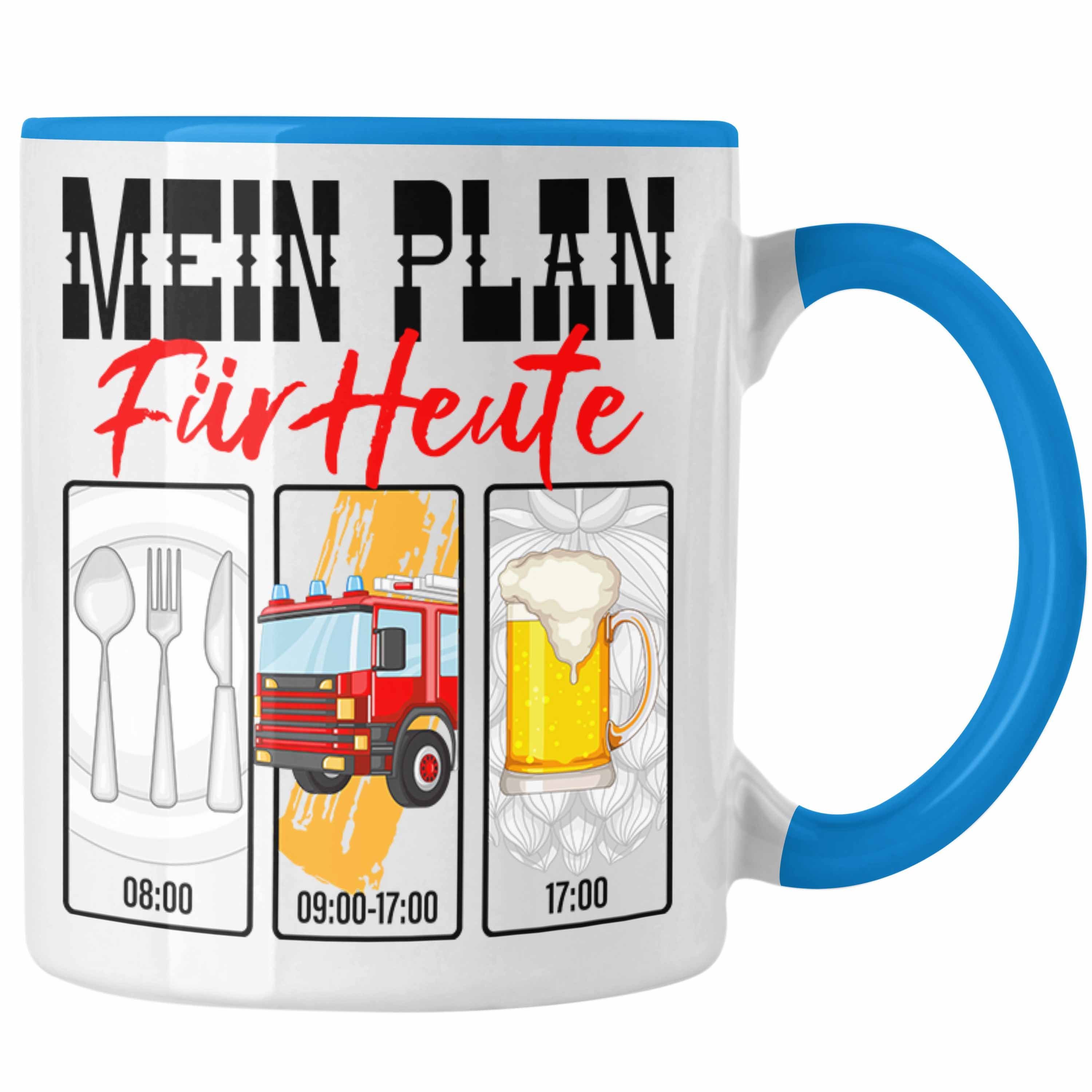 Feuerwehr - Blau Lustiges Feuerwehrmann Geschenk Tasse Trendation Trendation Tasse Grafi für