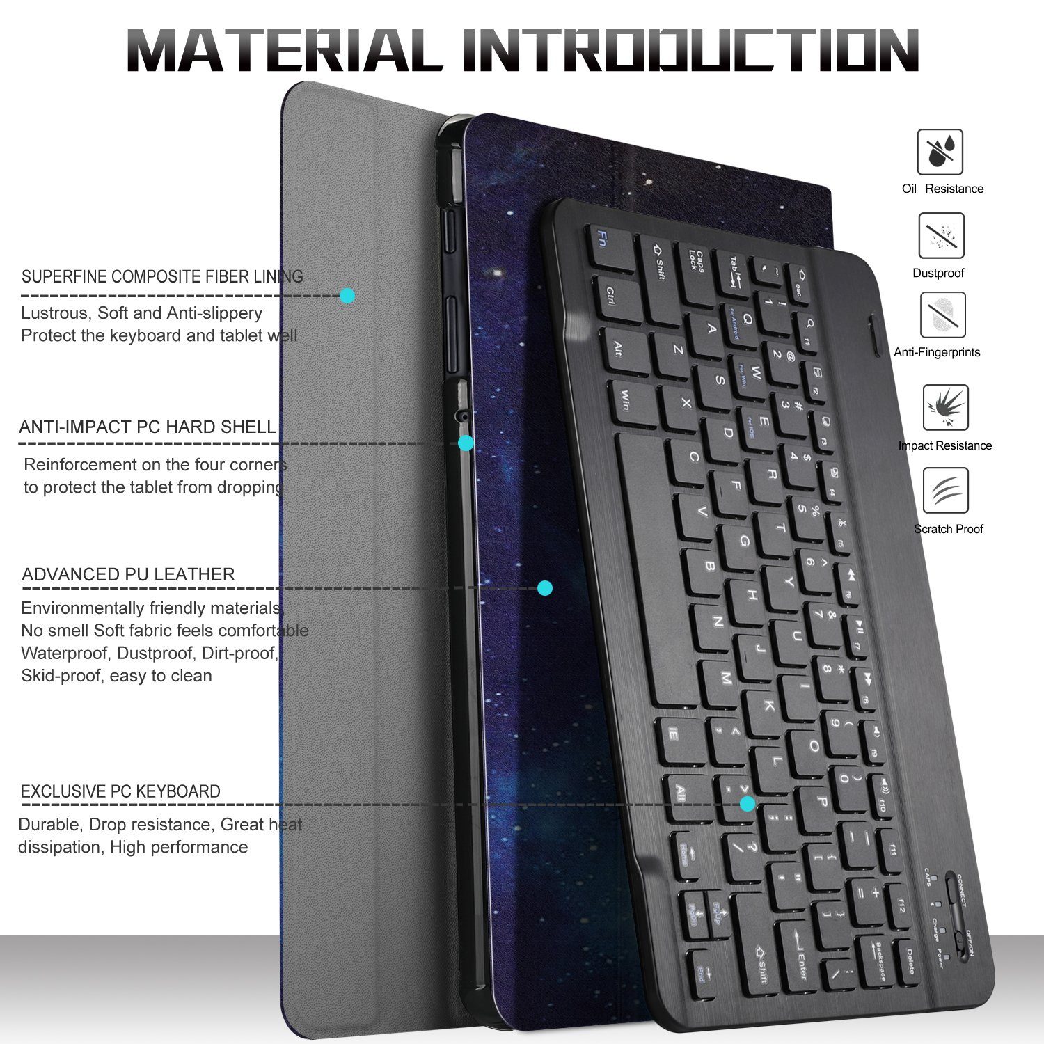 IVSO For Samsung Galaxy Tab A 10.5 TypeC Tastatur Hülle, [QWERTZ  Deutsches], Tablet-Tastatur (Magnetisch Abnehmbar Tastatur Hülle für Samsung  Galaxy Tab A T590/T595 10.5 Zoll 2018)