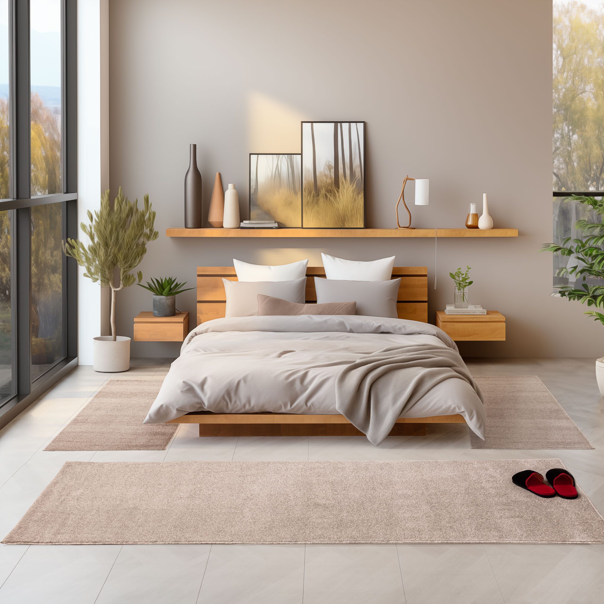 SIMPEX24 Kurzflor-Bettumrandung Unicolor - Einfarbig, Höhe 11 mm, (Bett-Set günstig online kaufen