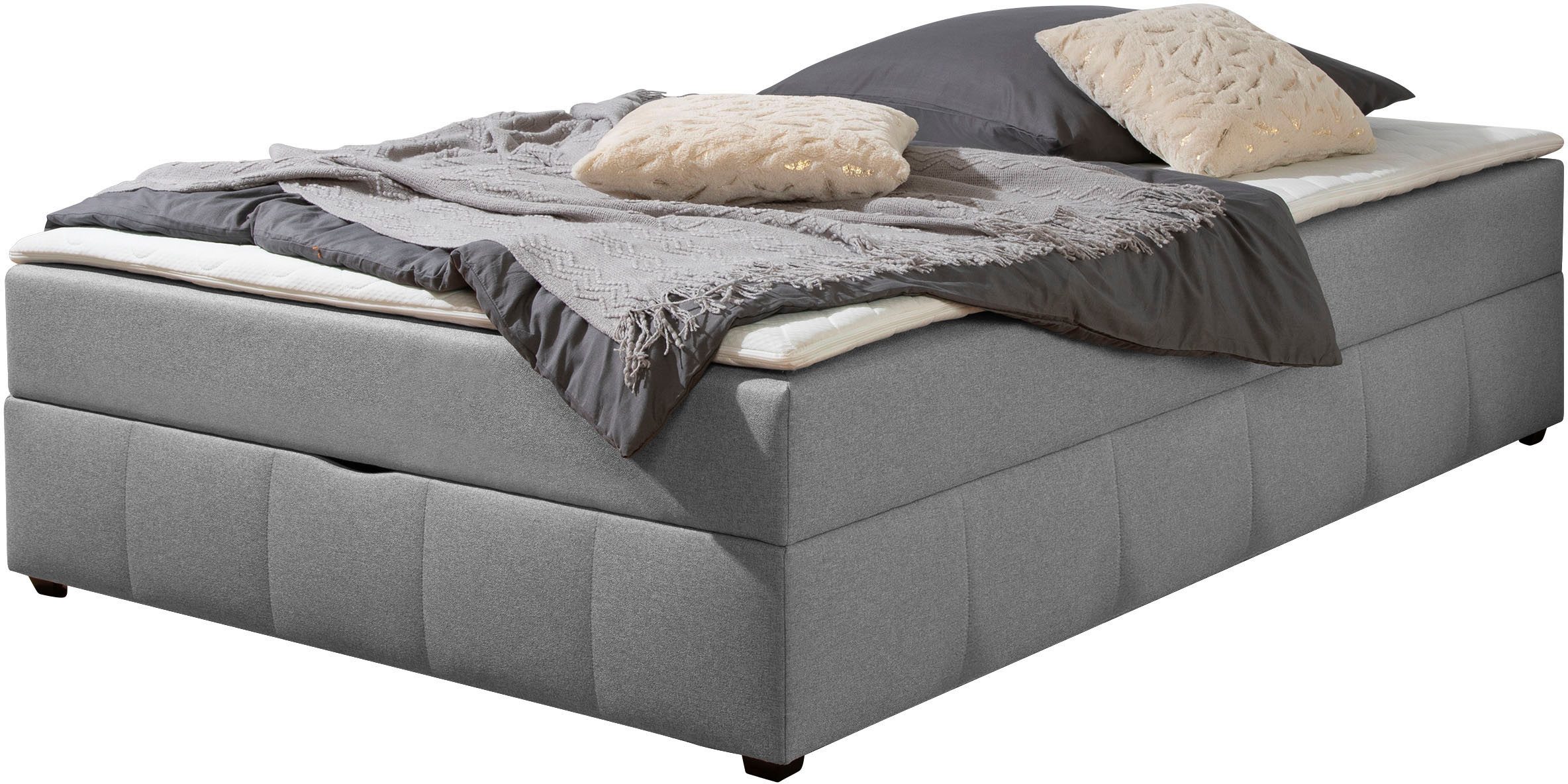 Home affaire Boxbett Niemes inkl. Bettkasten und Topper, auch in Überlänge erhältlich, Boxbett ohne Kopfteil, inkl. Topper