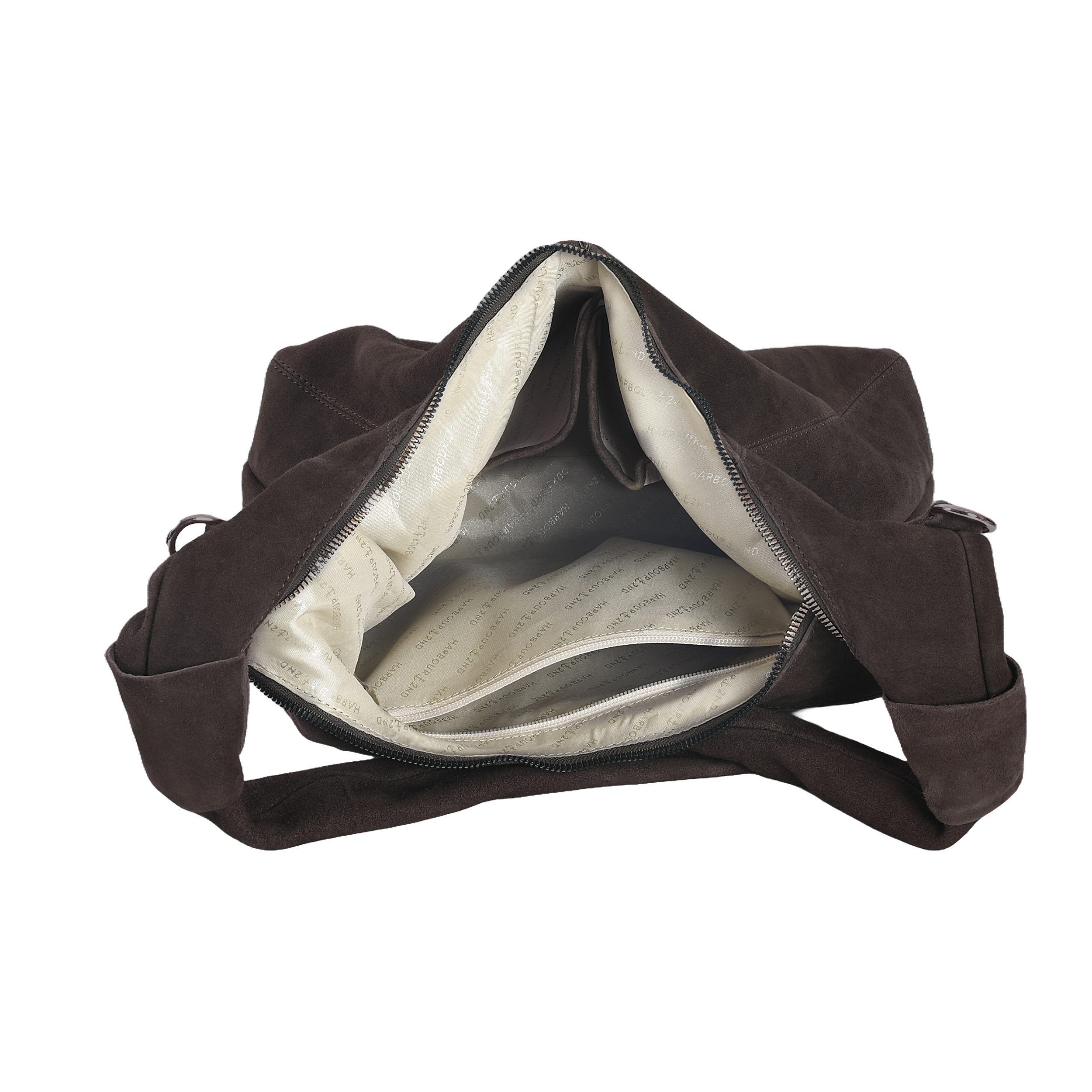 HARBOUR 2nd Hobo Laurine, Damen Handtasche, Umhängetasche, Schultertasche mit Ziernähten