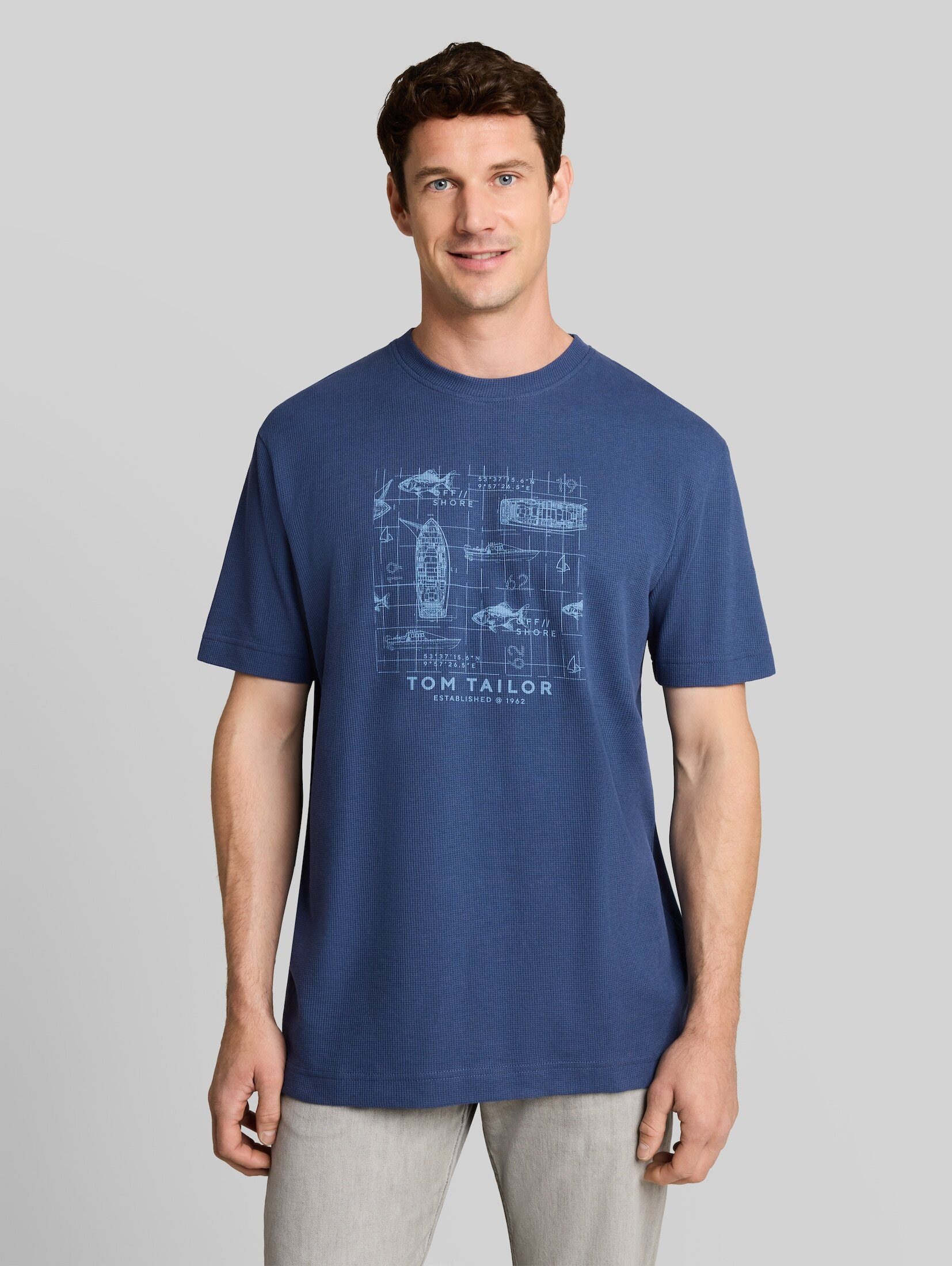 TOM TAILOR T-Shirt T-Shirt (im Einserpack) T-Shirt mit Waffelstruktur