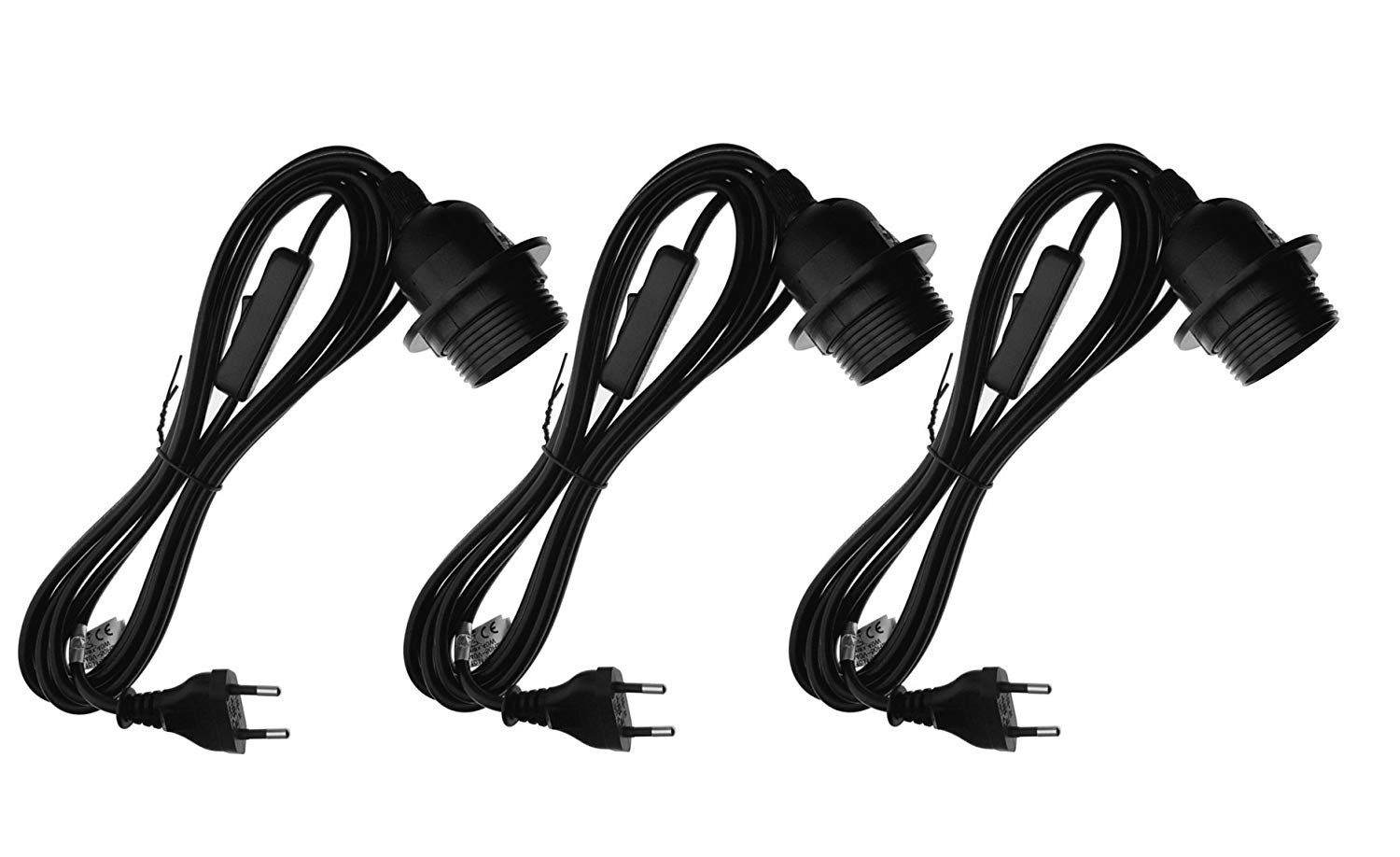 TRANGO LED Pendelleuchte, 3er Pack 1011-500B Lampenfassung mit ON/OFF Schal günstig online kaufen