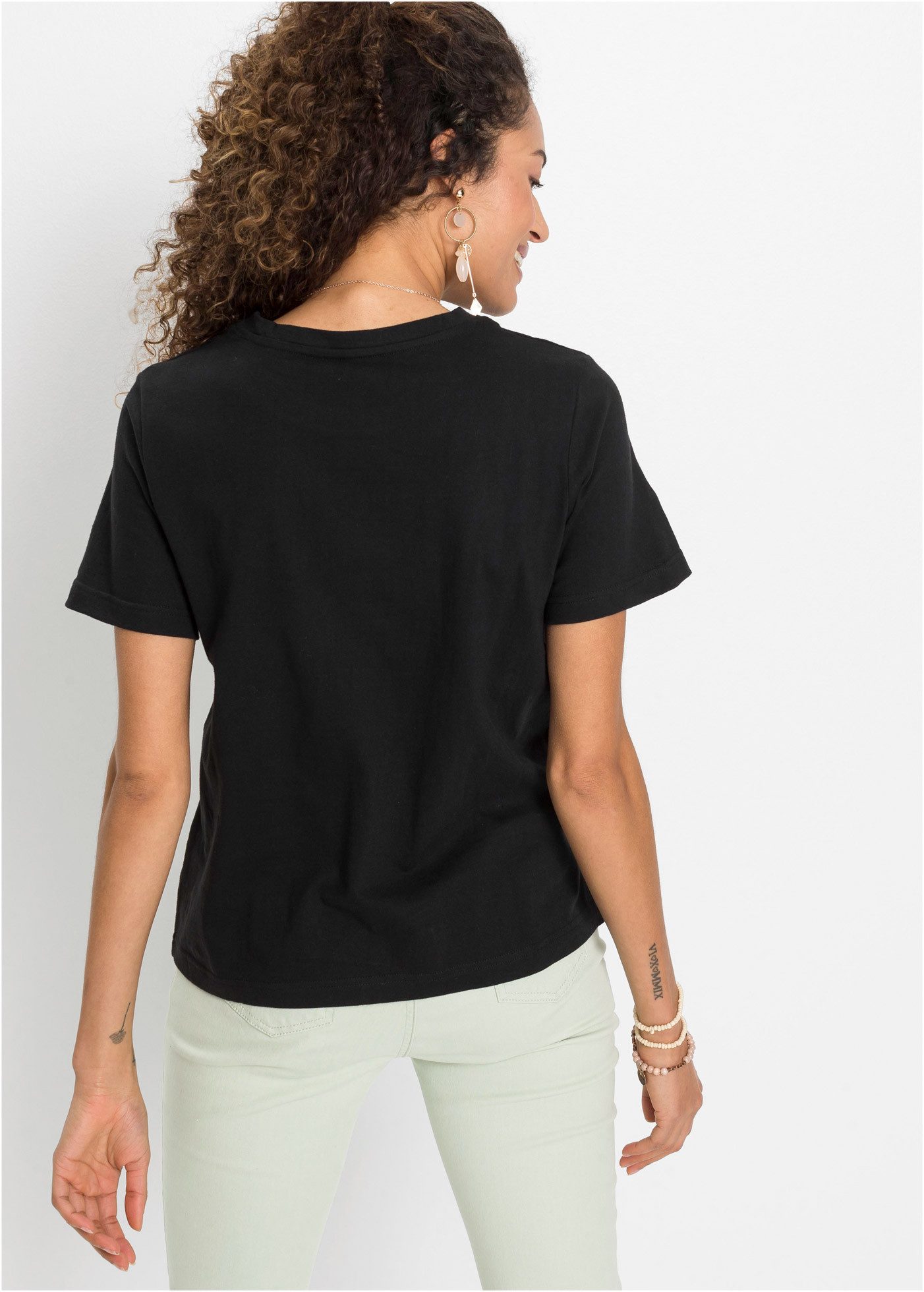 bonprix T-Shirt bequeme Passform, Kurzarm, mit Rundhalsausschnitt