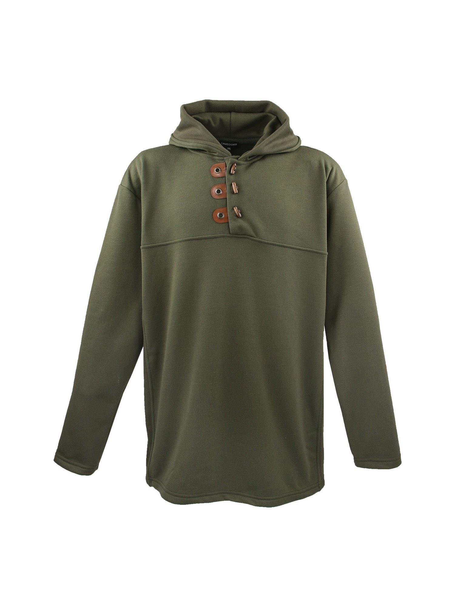 Lavecchia Hoodie Übergrößen Herren Pullover Hoodie LV-605 Kapuzensweatjacke khaki