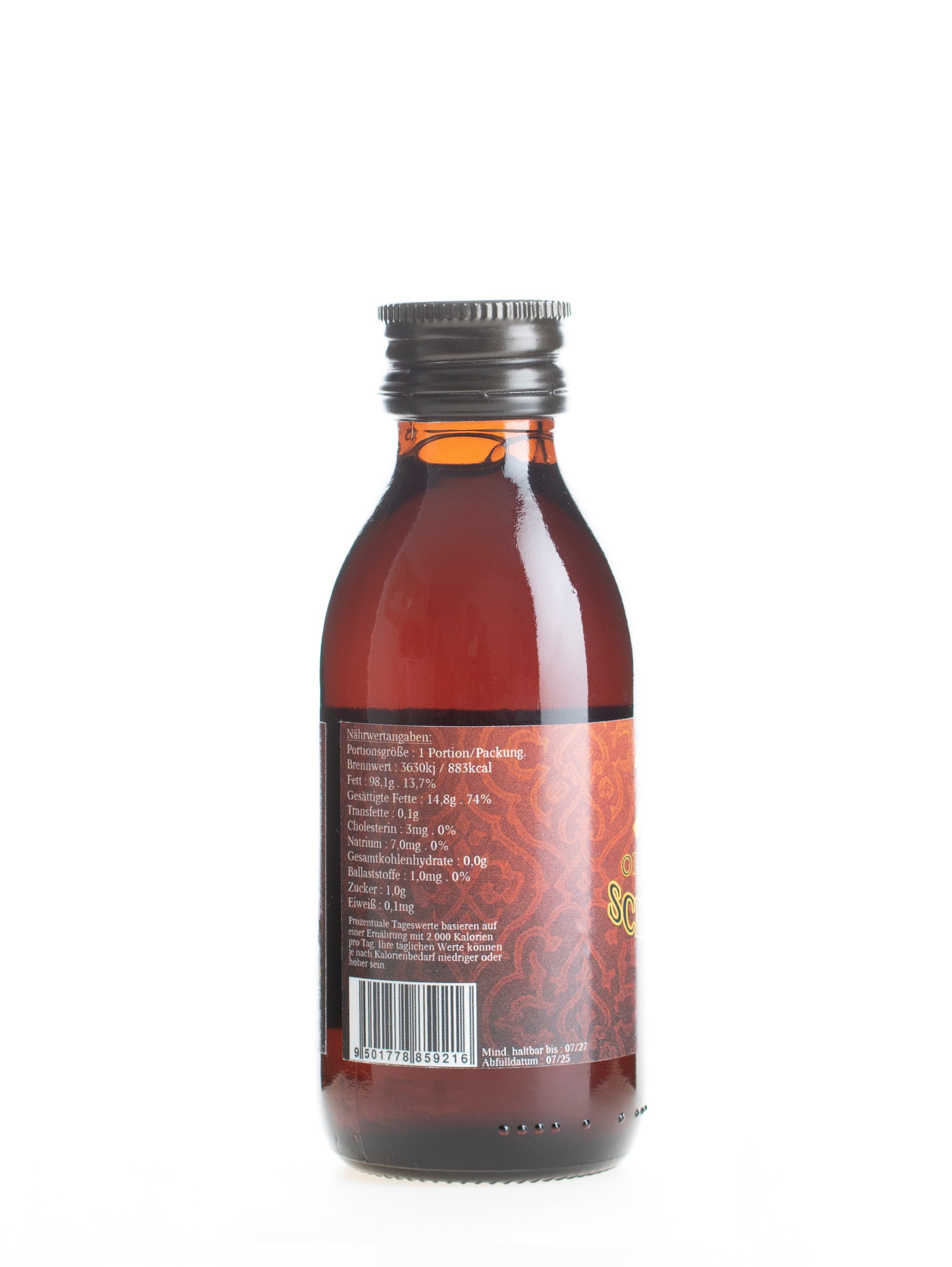 Orodelsud Speiseöl Premium Schwarzkümmelöl 125 ml, 1 x 125 g, 125 ml, 1 St., 100 % rein, kaltgepresst, laborgeprüft, ohne Zusatzstoffe