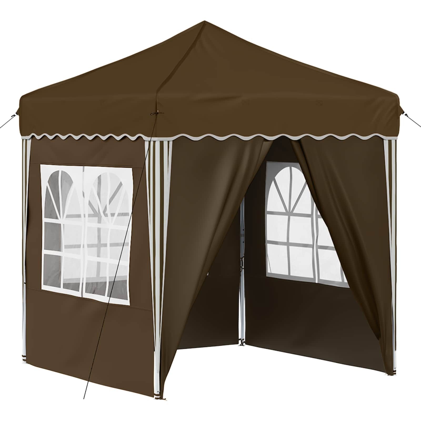 vidaXL Partyzelt Pop-up Partyzelt 195 x 195 x 245 cm Taupe Oxford-Stoff
