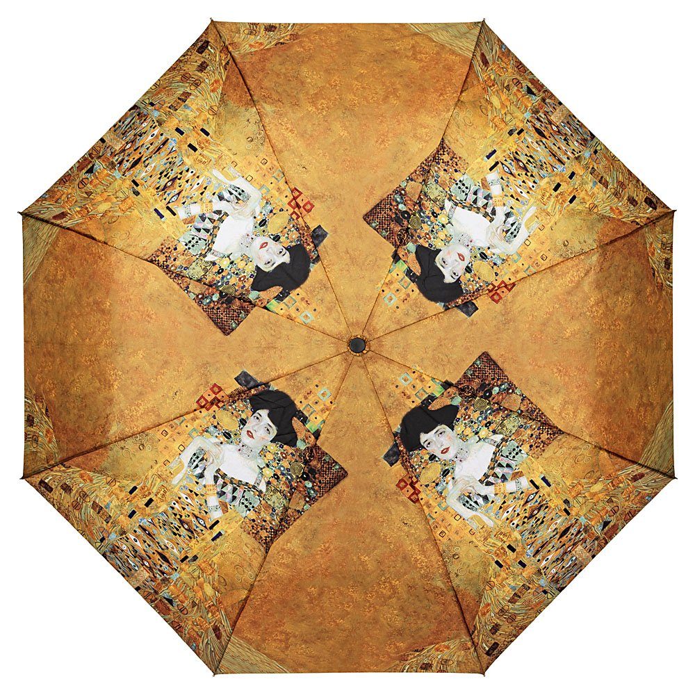 Klimt: Motivschirm Lilienfeld Auf-Zu-Automatik Windfest Stabil, Adele von Kunstdruck Gustav Taschenregenschirm