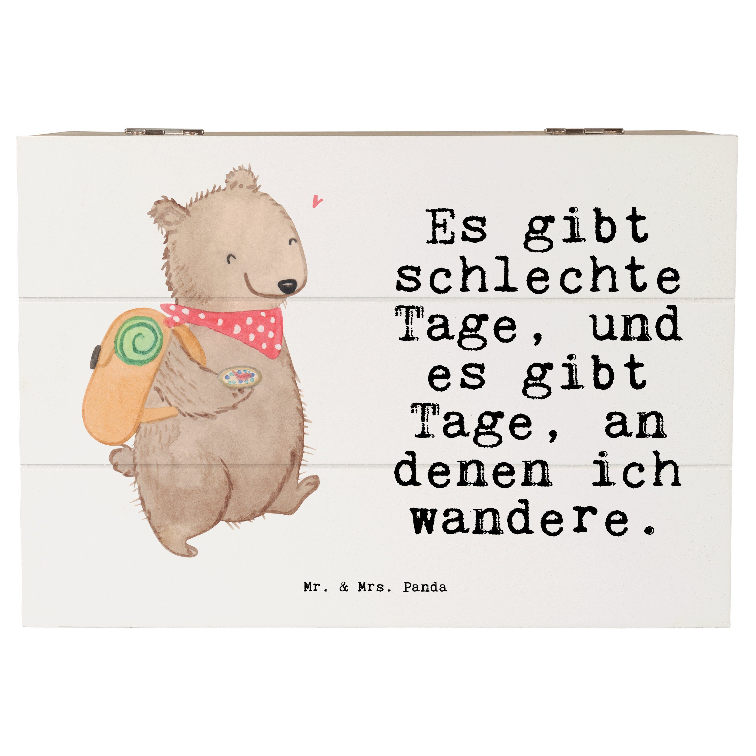 Dekokiste Bär Wandern Tage - Weiß - Geschenk, Auszeichnung, Spazieren, Holzkist