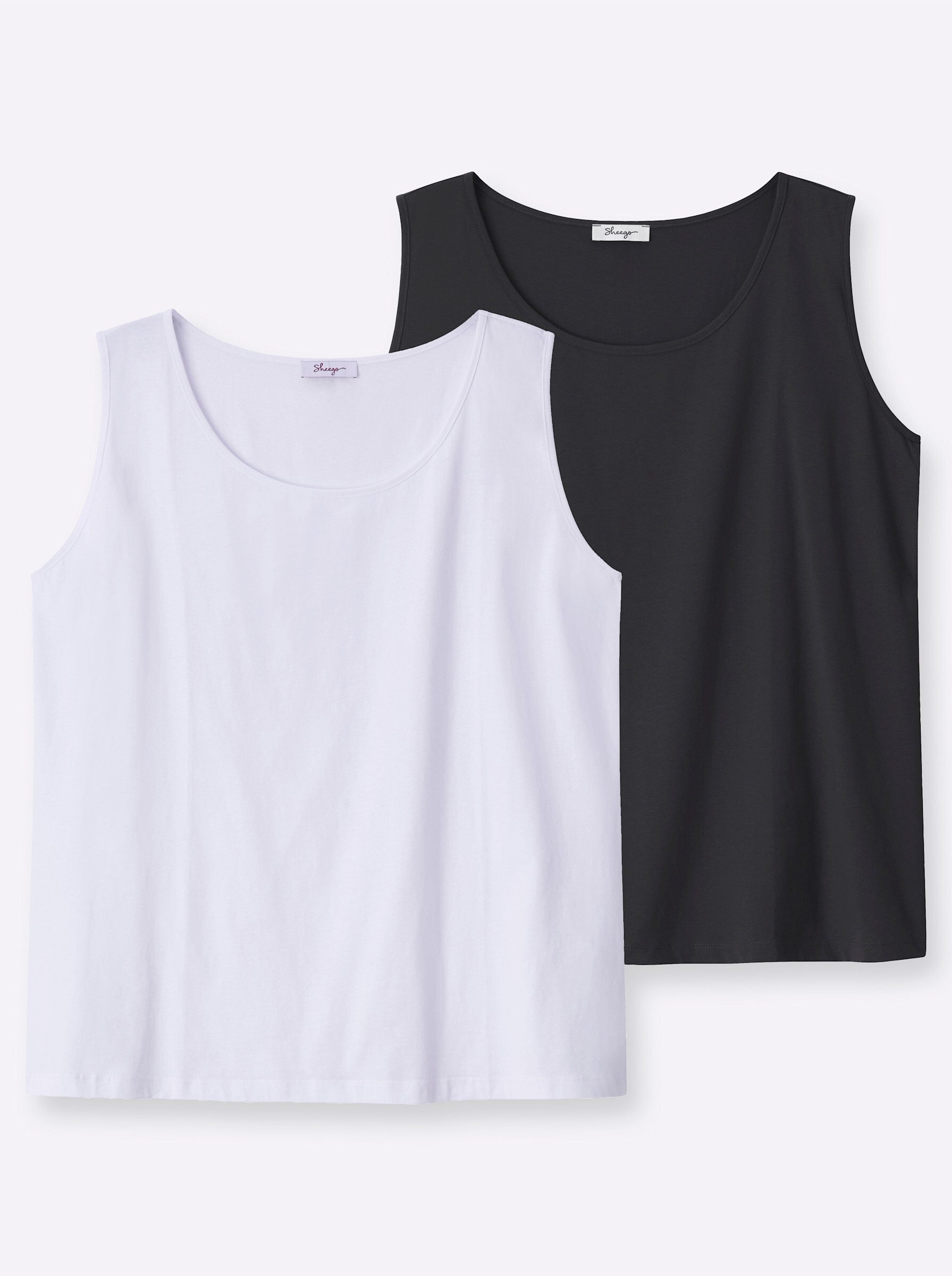 Sheego Shirttop Doppelpack Tops Ärmellos (2-tlg)