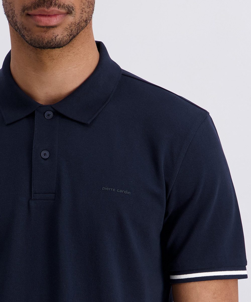 Pierre Cardin Poloshirt Poloshirt uni pique mit Logo Schriftzug – Bild 4 von 5