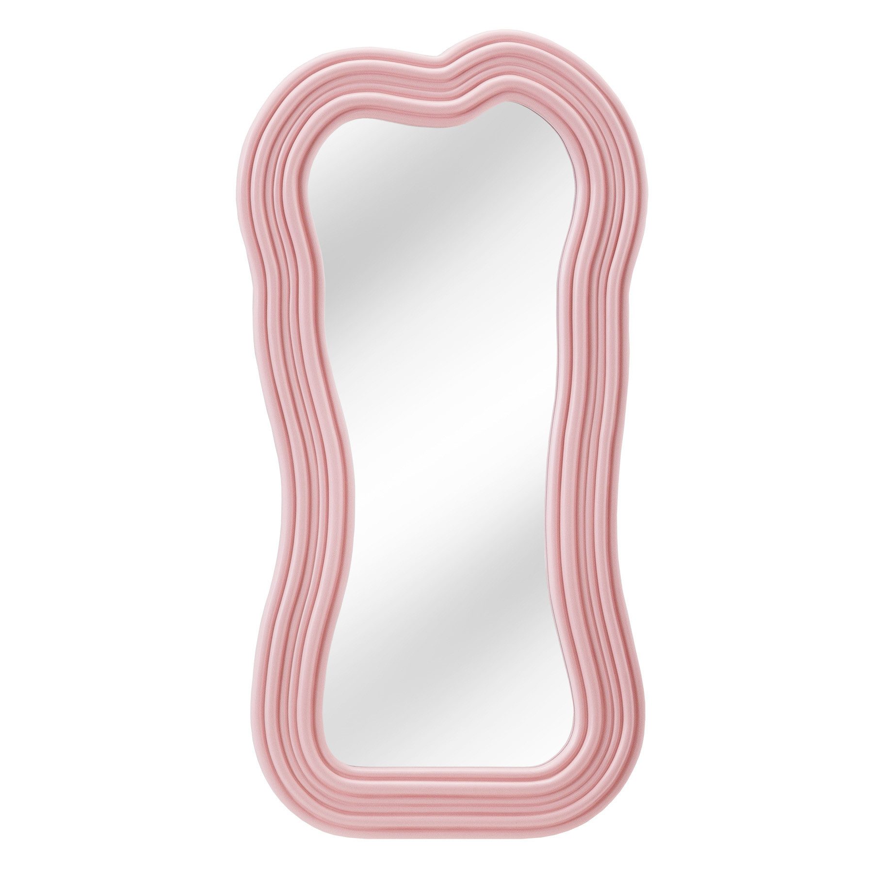 riess-ambiente Wandspiegel ALICE II 100cm pastell rosa (Einzelartikel, 1-St), Flur · Kunststoff · Rahmen · Dekoration · Wellen · Design · Modern