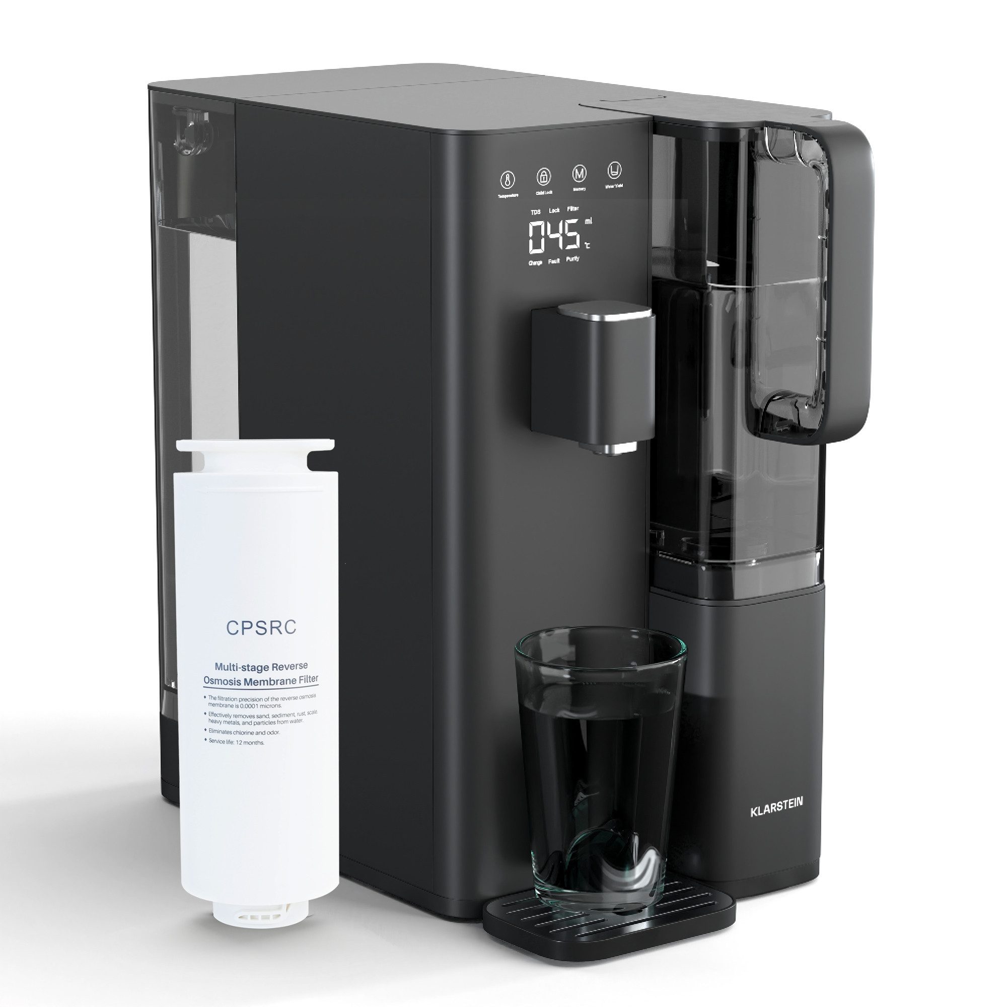 Klarstein Wasserfilter VitalPour, Zubehör für VitalPour, Wasseraufbereiter 5 L Touch-Panel 5-stufige Filtration