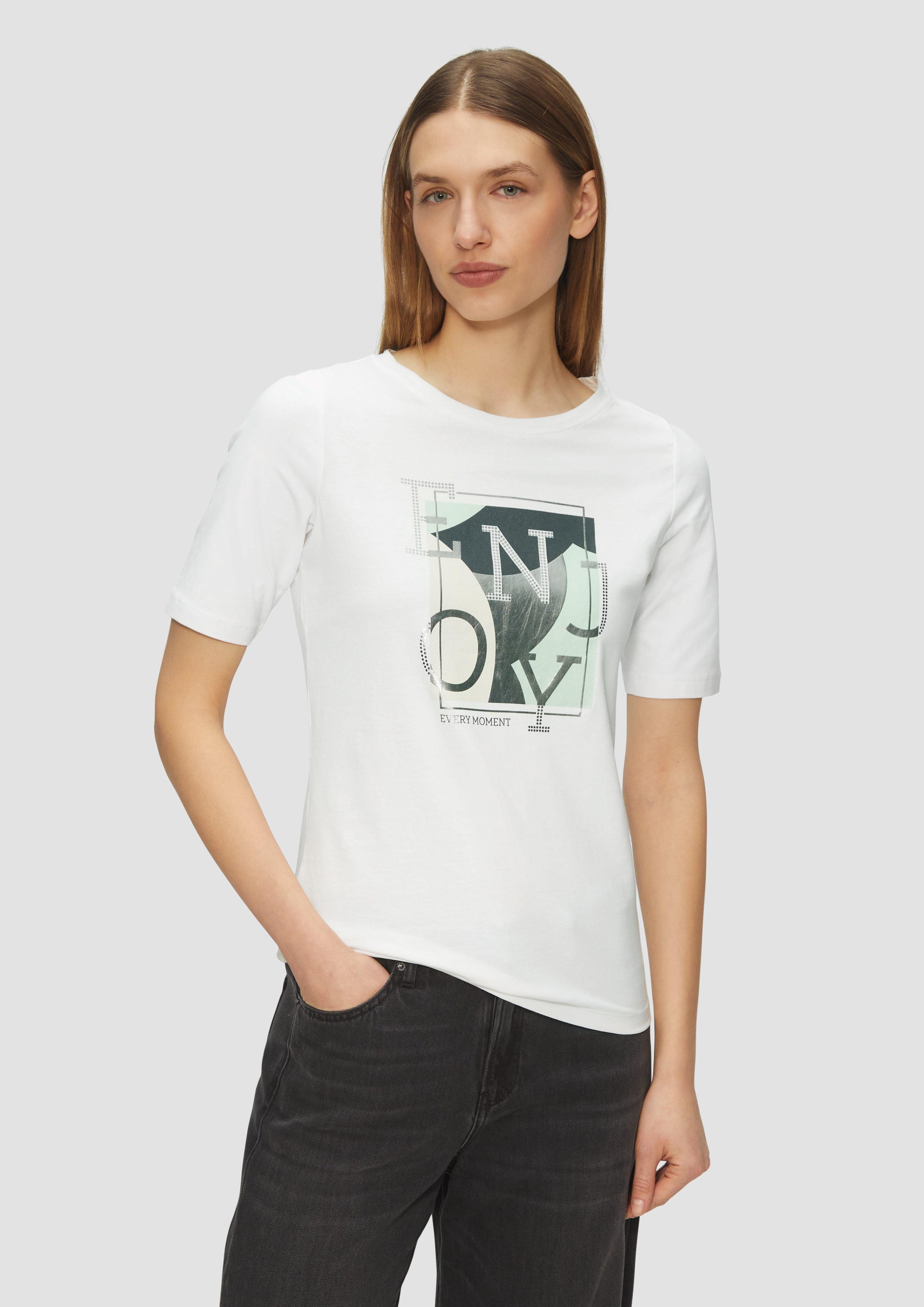 s.Oliver Kurzarmshirt Elastisches T-Shirt mit Frontprint günstig online kaufen