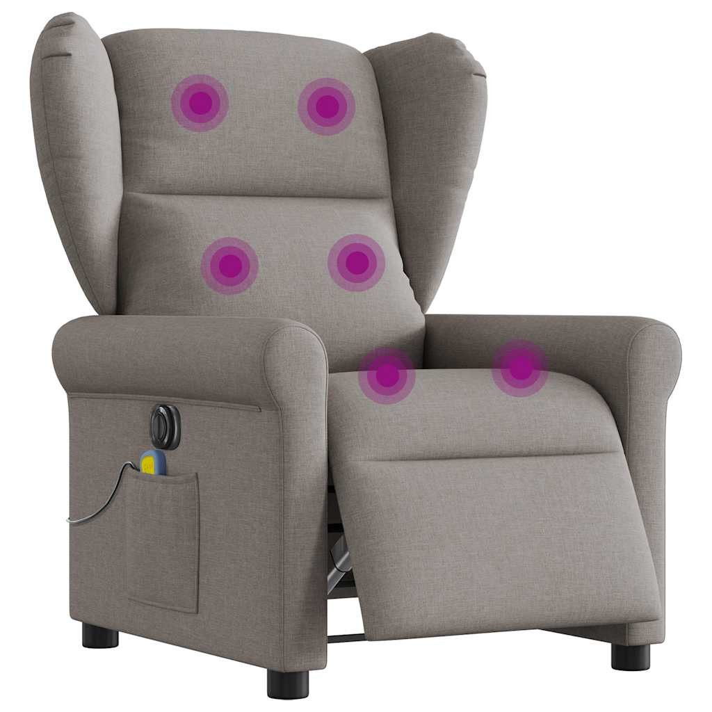 vidaXL Sessel Massagesessel Elektrisch Taupe Stoff günstig online kaufen