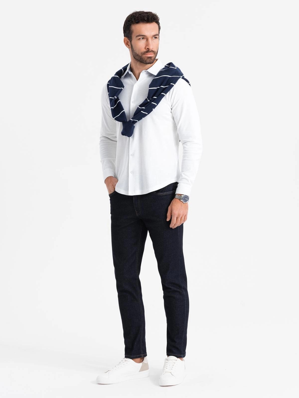 Langarmhemd Herrenstrickhemd SLIM FIT langarm