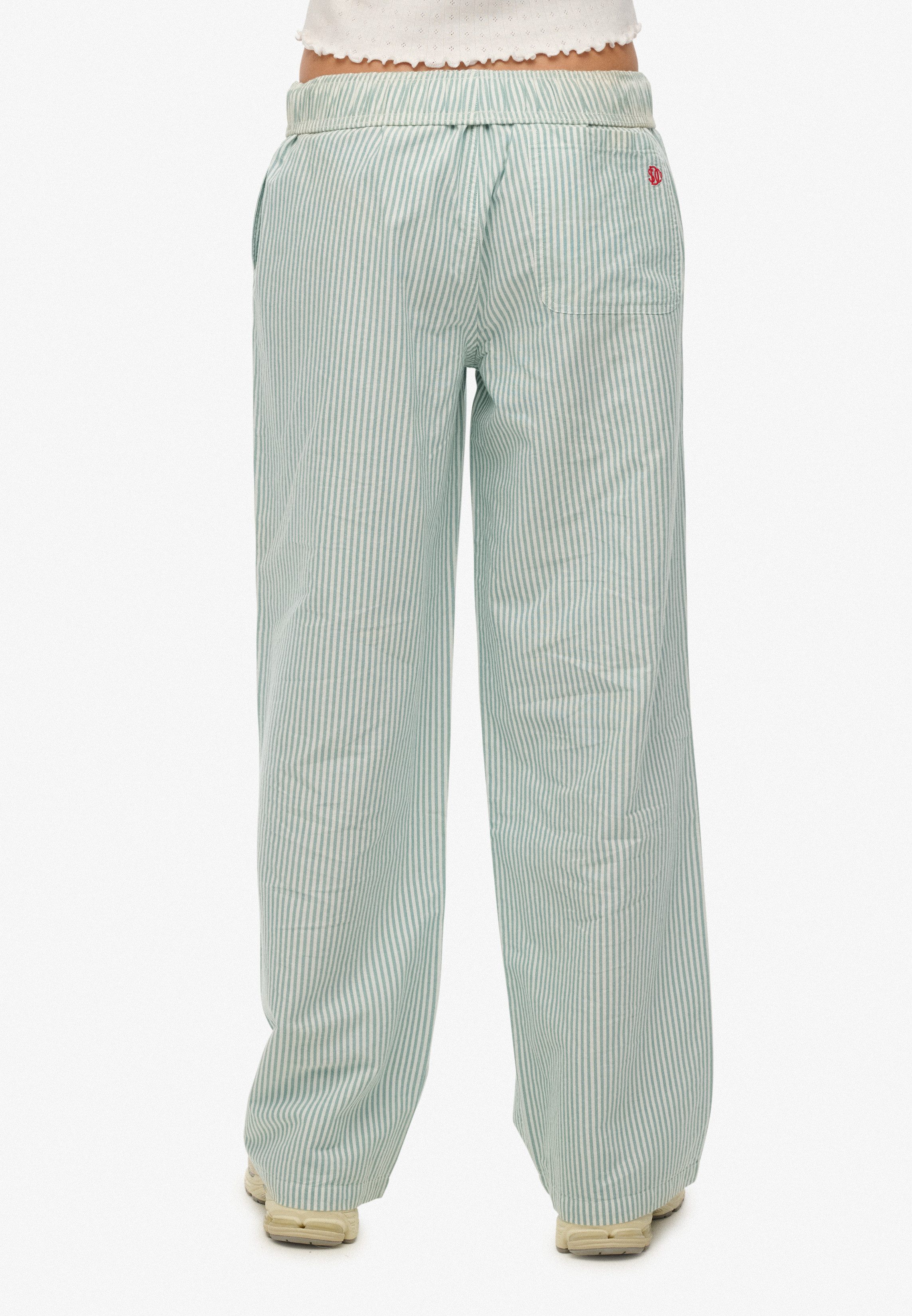Superdry Cargohose COTTON STRIPE ELASTIC TROUSER aus Baumwolle und Jersey, Relaxed Fit, gestreifte Optik
