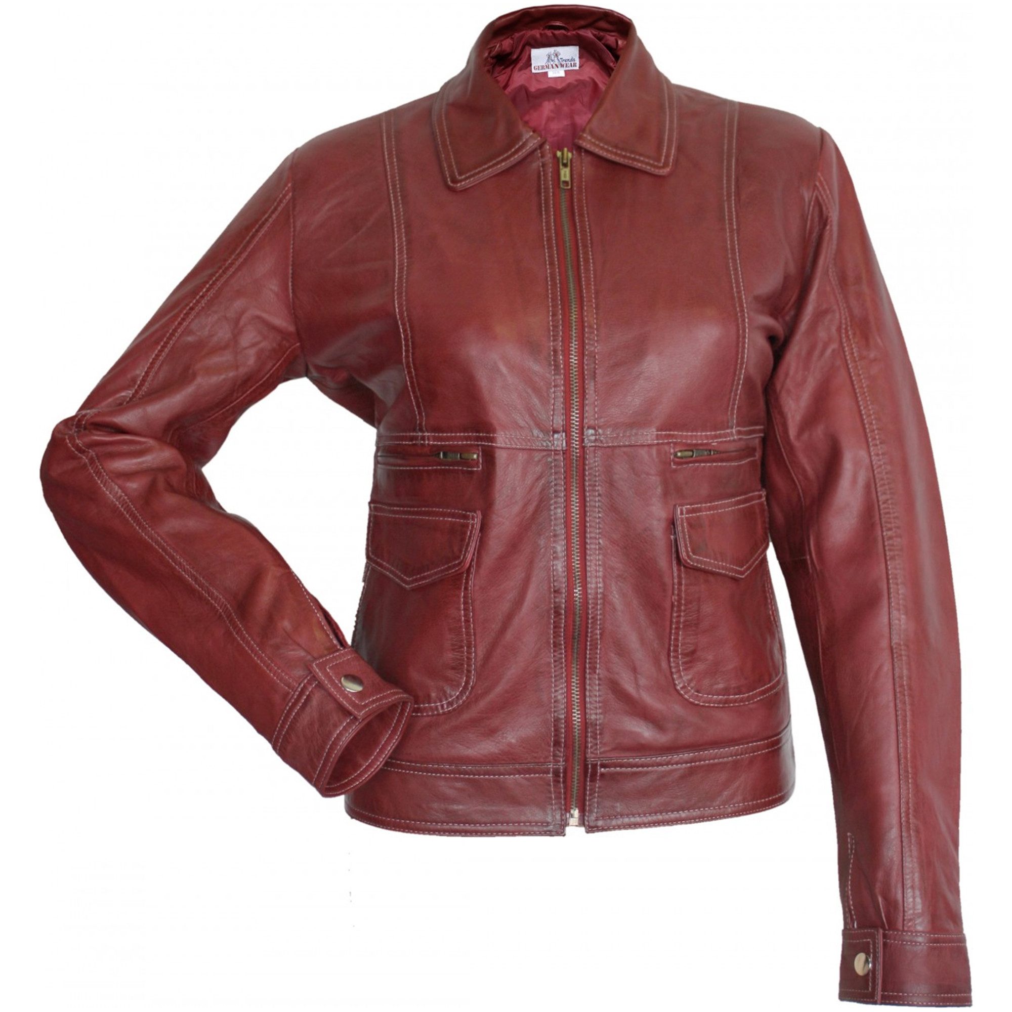 German Wear Lederjacke Trend 400J red Damen Lederjacke Jacke aus Lamm Nappa Leder Rot