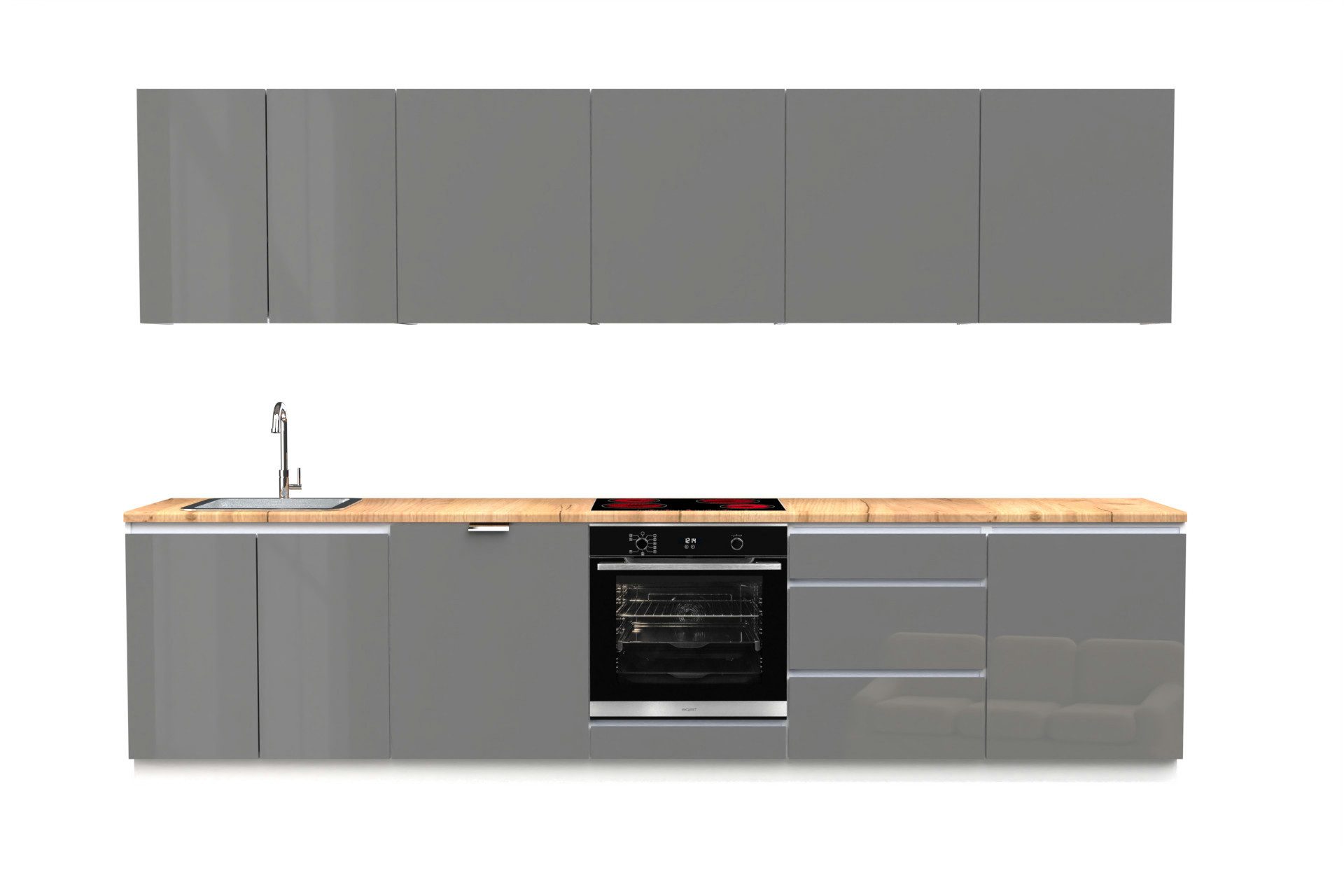 OMILI Küchenzeile OMEGA Grifflose (Breite 320cm), günstig online kaufen