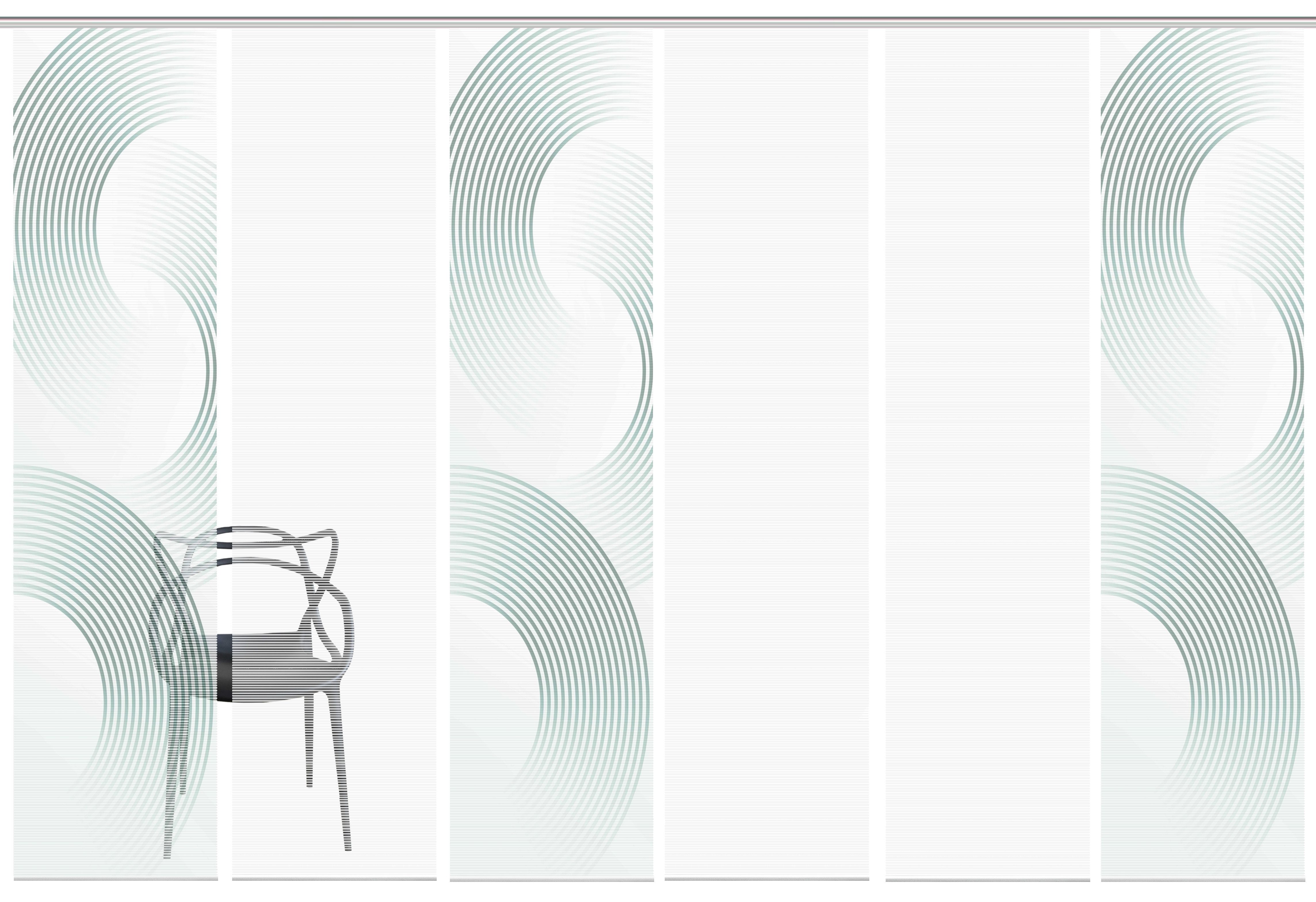 Vision Schiebegardine BEXON (6 St), Paneelwagen, halbtransparent, SET,SCHIEBEVORHANG,BAMBUS,DIGITALDRUCK