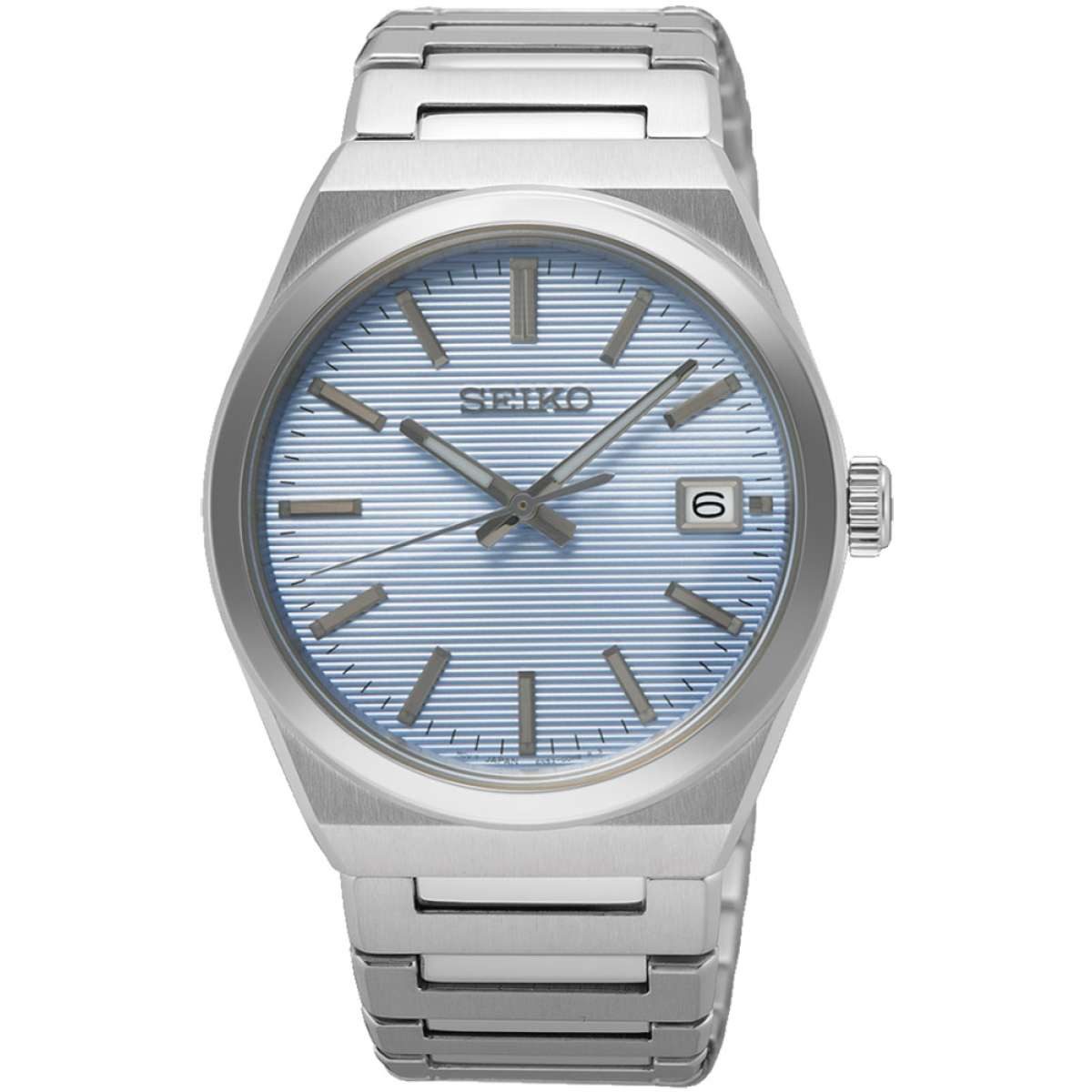 Seiko Quarzuhr Edelstahl/Hellblau
