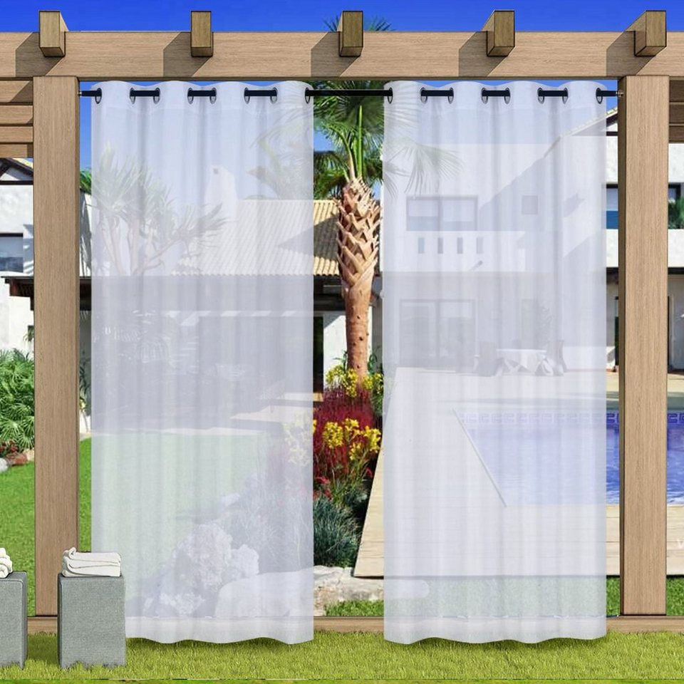 Scheibengardine Vorhang für die Terrasse, wasserdicht,Leinenstruktur,  leichter Vorhang, Sunicol, (1 St)