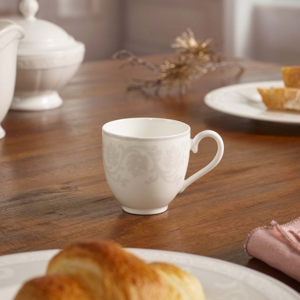 Villeroy & Boch Signature Espressotasse Gray Pearl Mokka-/Espressoobertasse, 1-tlg., Porzellan, Premium Bone Porcelain, mikrow.- & spülm.sicher, Made in Germany