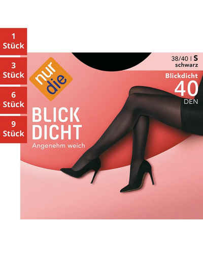 Nur Die Feinstrumpfhose Blickdicht 40 DEN Damen (1er/3er/6er/9er Pack 1 St) nylon blickdicht opaque Fein-strumpfhose frauen multi-pack elastikbund