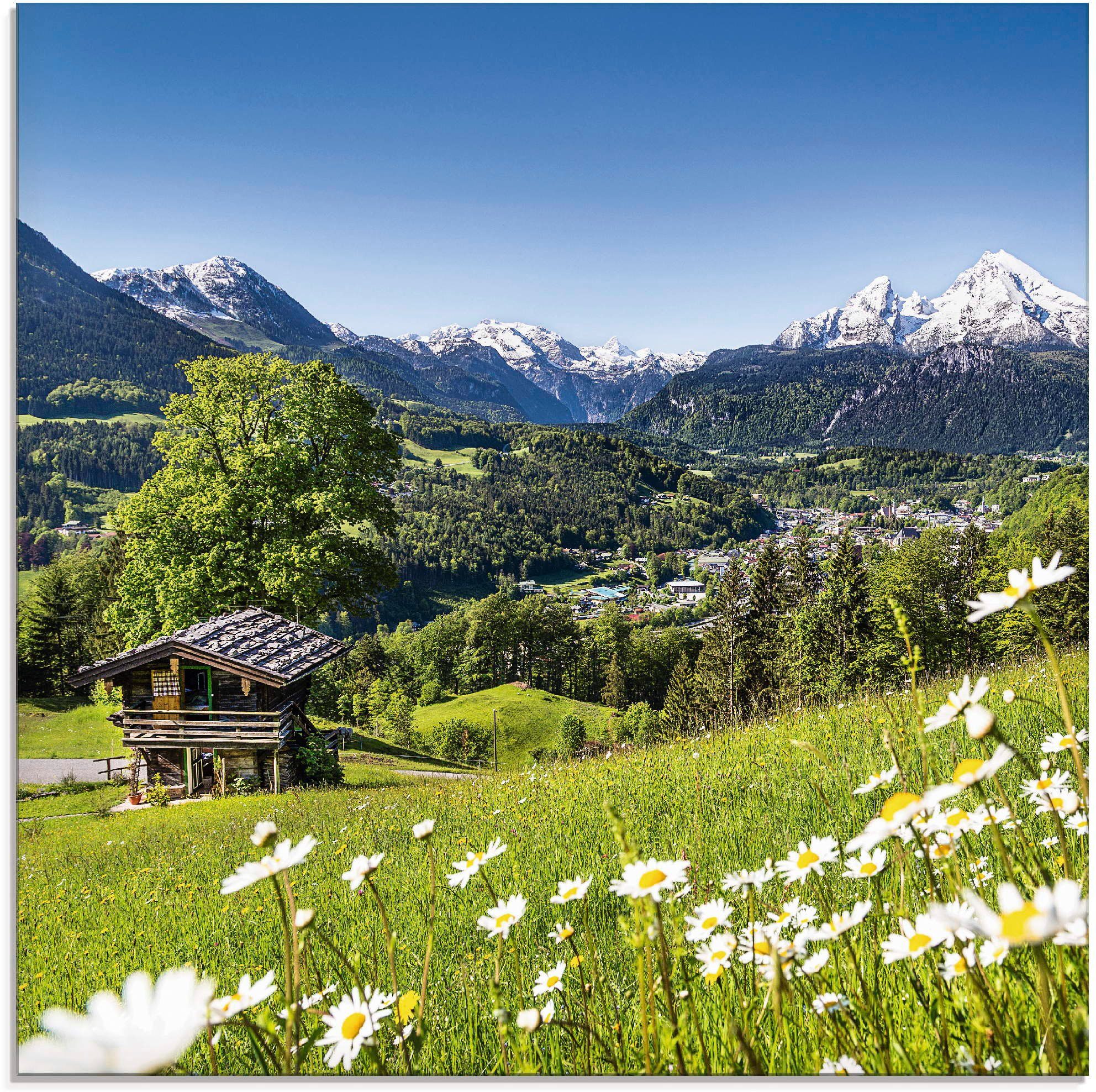 Artland Glasbild Landschaft in den Bayerischen Alpen, Berge (1 St), in verschiedenen Größen