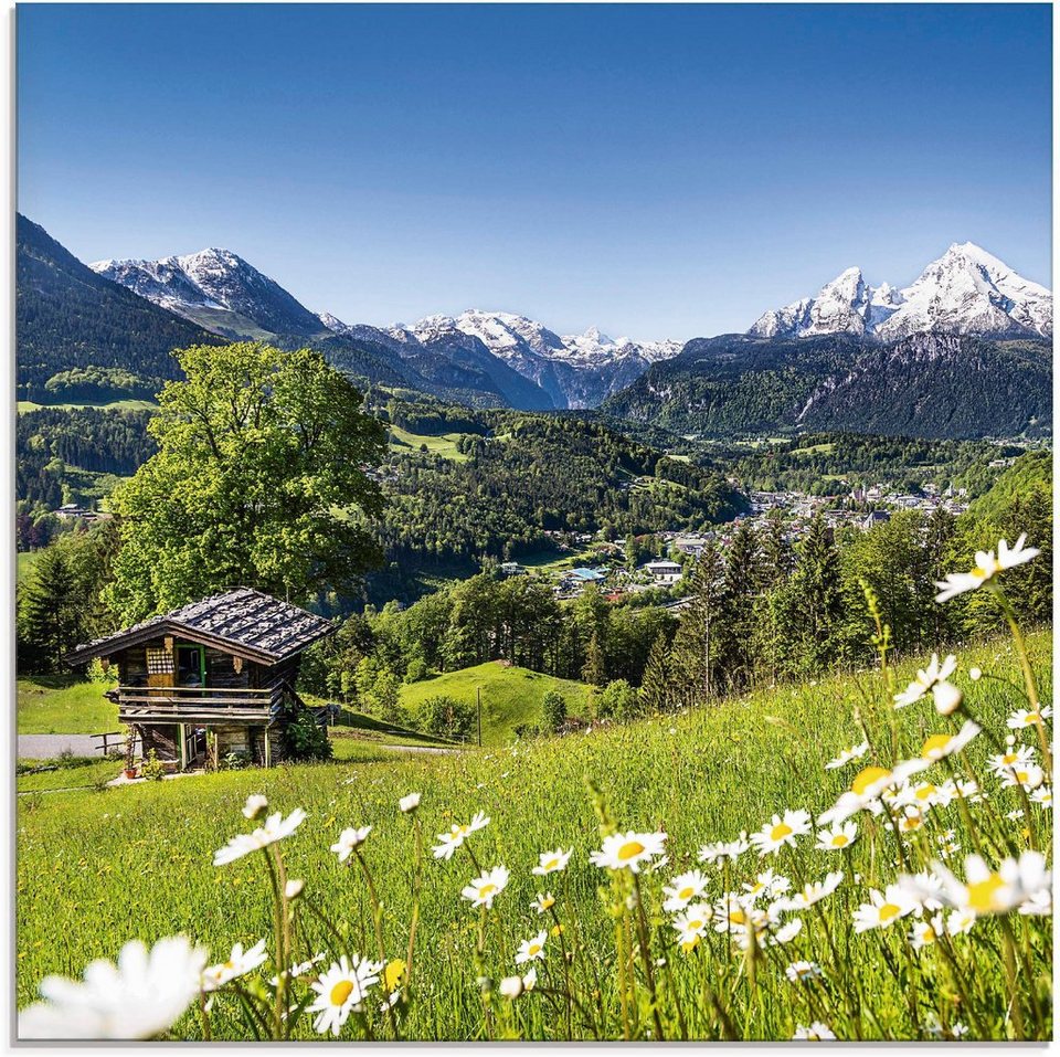 Glasbild in Landschaft verschiedenen Artland Größen Bayerischen Alpen, in den Berge St), (1