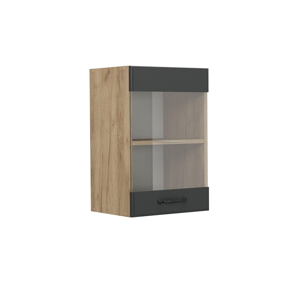 Vicco Glashängeschrank R-Line, Anthrazit Landhaus/Goldkraft Eiche, günstig online kaufen