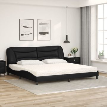 vidaXL Bett Bett mit Matratze Schwarz 200x200 cm Kunstleder