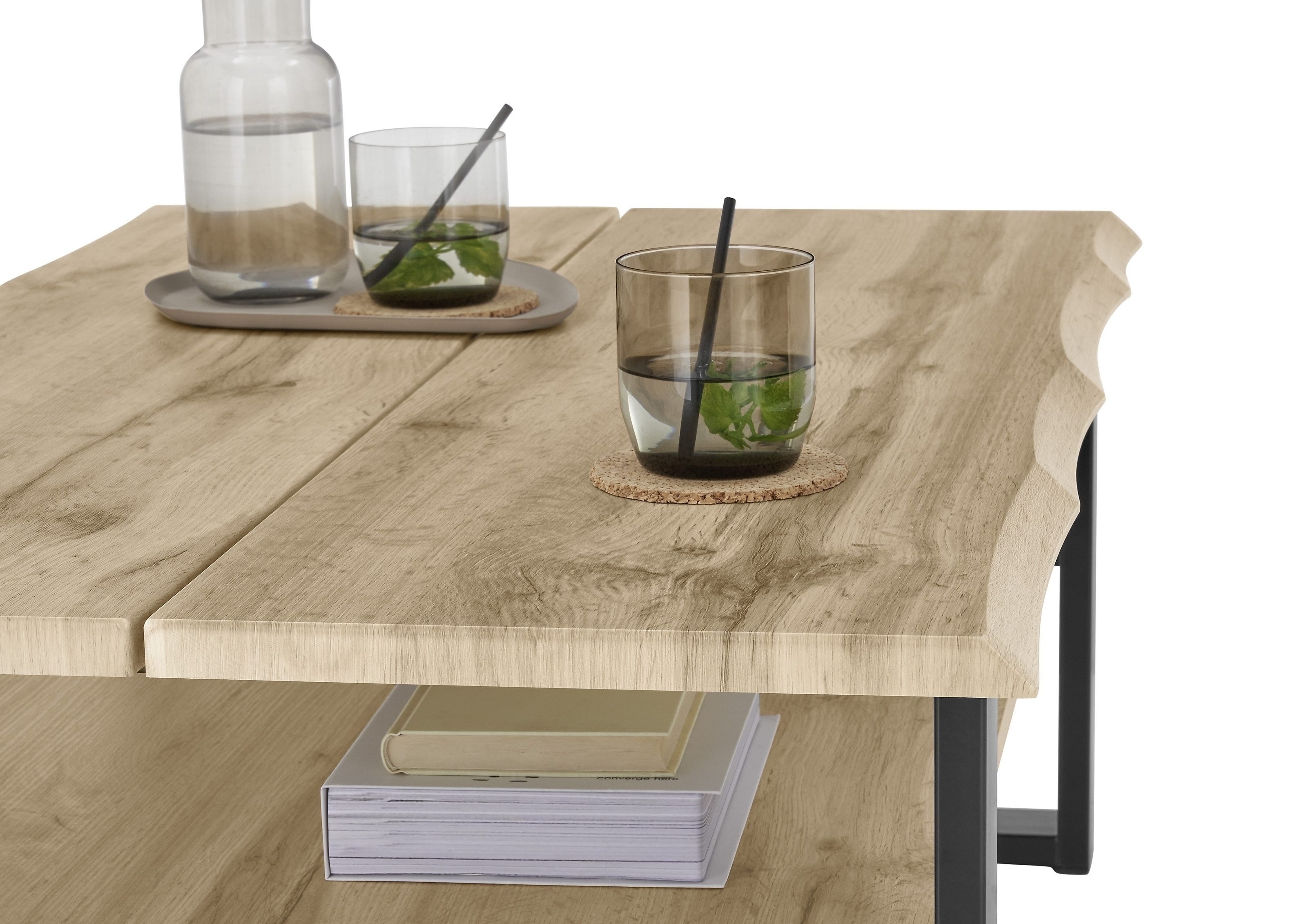 Stolkom Sp.z.o.o. Couchtisch in Wotan Eiche Dekor, MDF - 107x40x66cm (BxHxT)