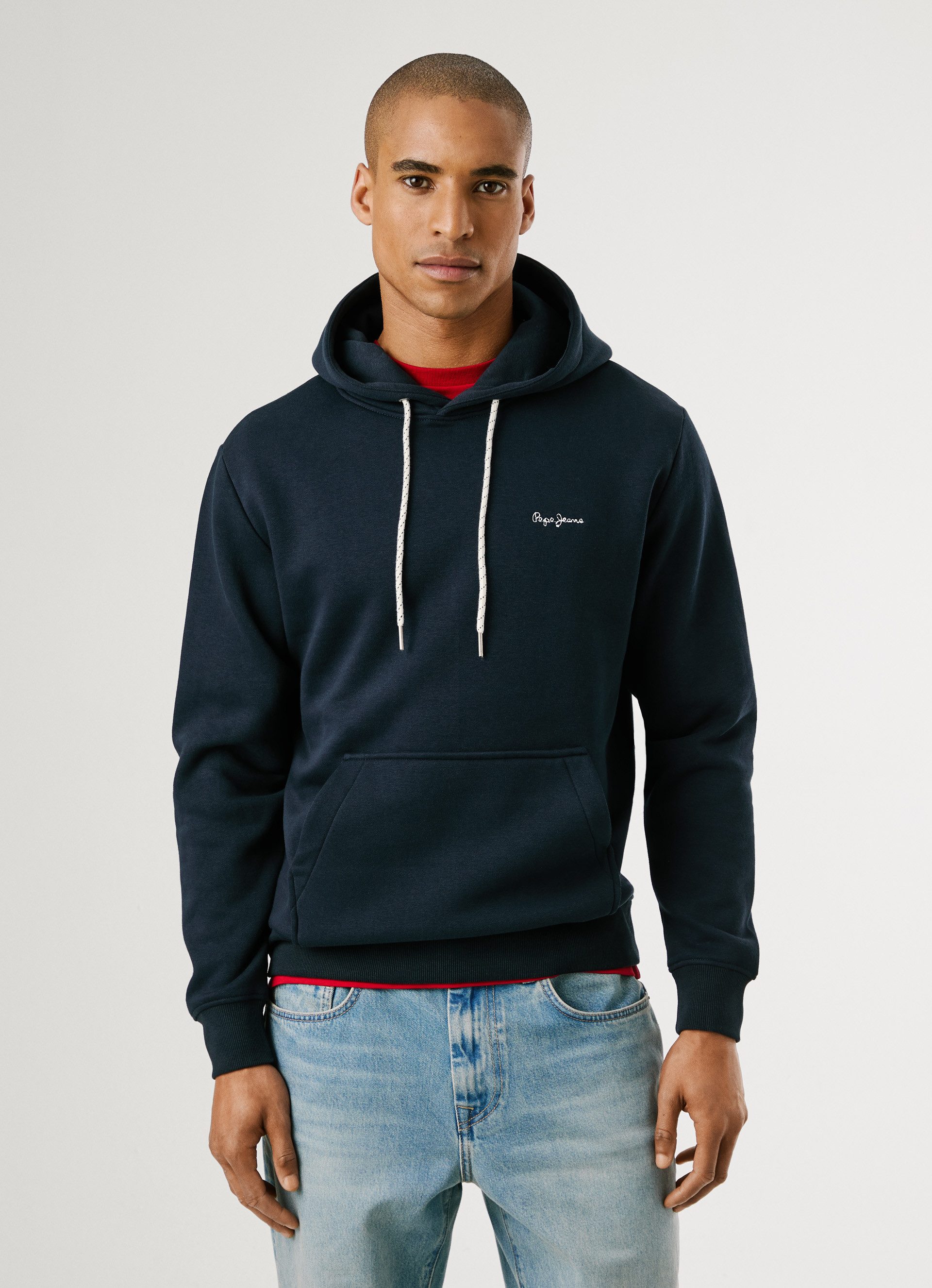 Pepe Jeans Hoodie MACBETH SMALL LOGO Regular Fit mit gesticktem Logo günstig online kaufen