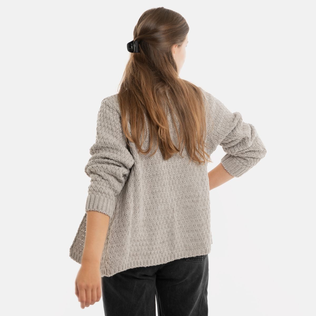 Knit Factory Strickjacke Becky Kurze Strickjacke Iced Clay 40/42 (1-tlg) Jacke Strickjacke warme Jacke