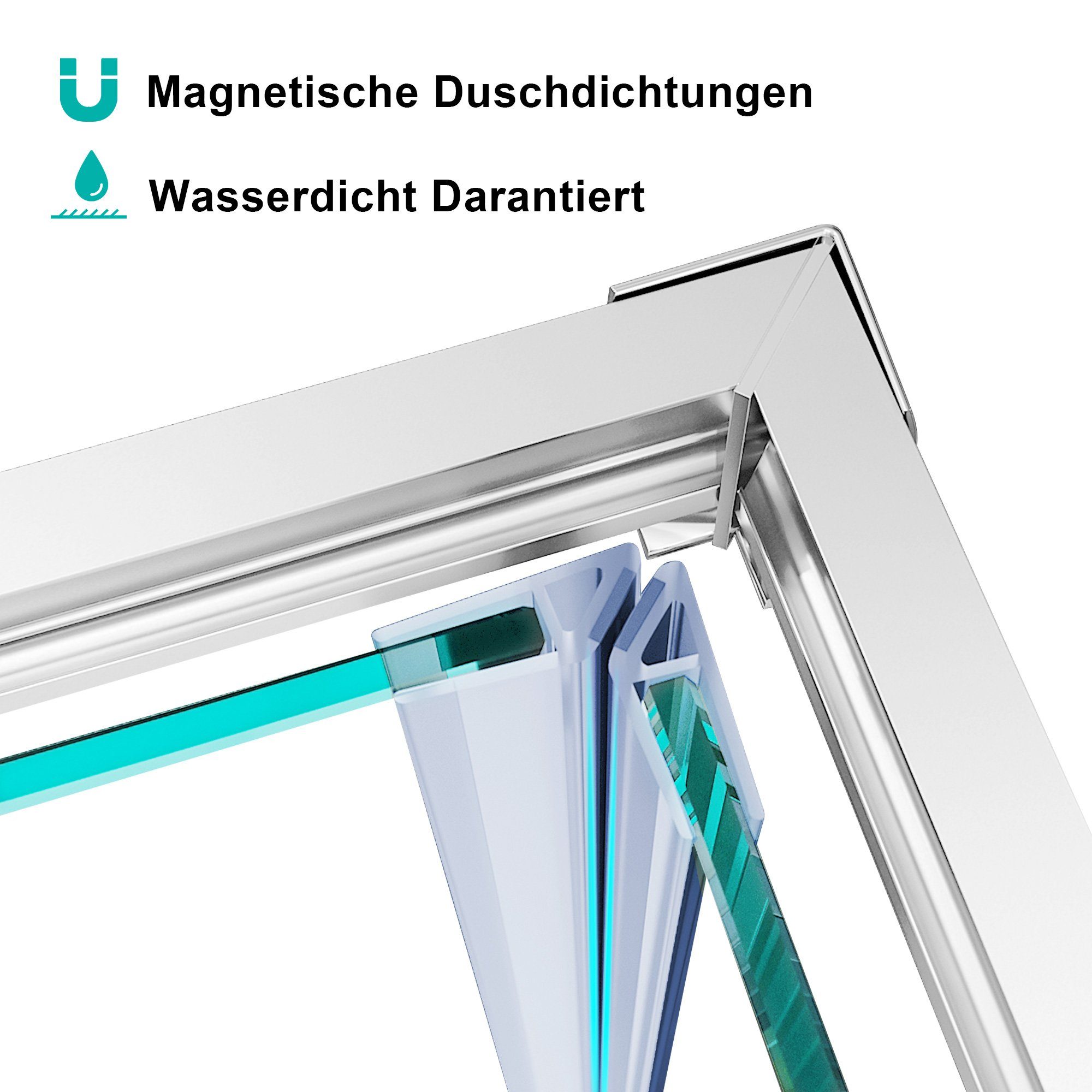 SONNI Eckdusche Eckdusche Duschkabine Eckeinstieg Schiebetüren 6mm Glas, BxT: 70x70 cm, Einscheibensicherheitsglas, 70-120 X 185cm, links und recht montierbar. Reduzierter Preis € 179,99. Unverbindliche Preisempfehlung € 344,99