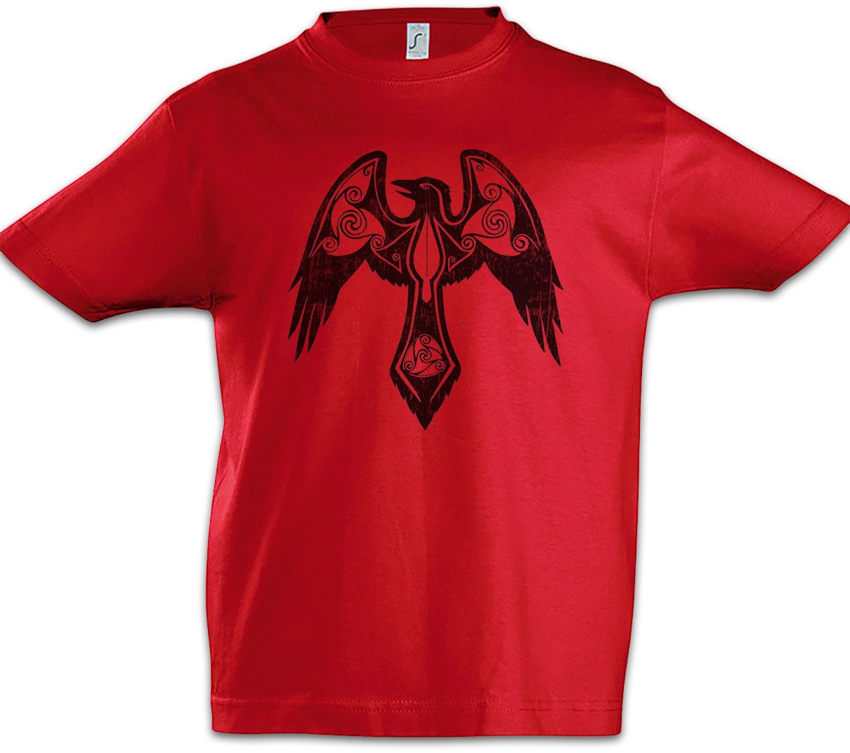 Urban Backwoods Print-Shirt Nordic Crow Kinder T-Shirt Arsen Celtic Irminsul Raven Munin Hugin (1-tlg) Krähe Norse Odin Odhin