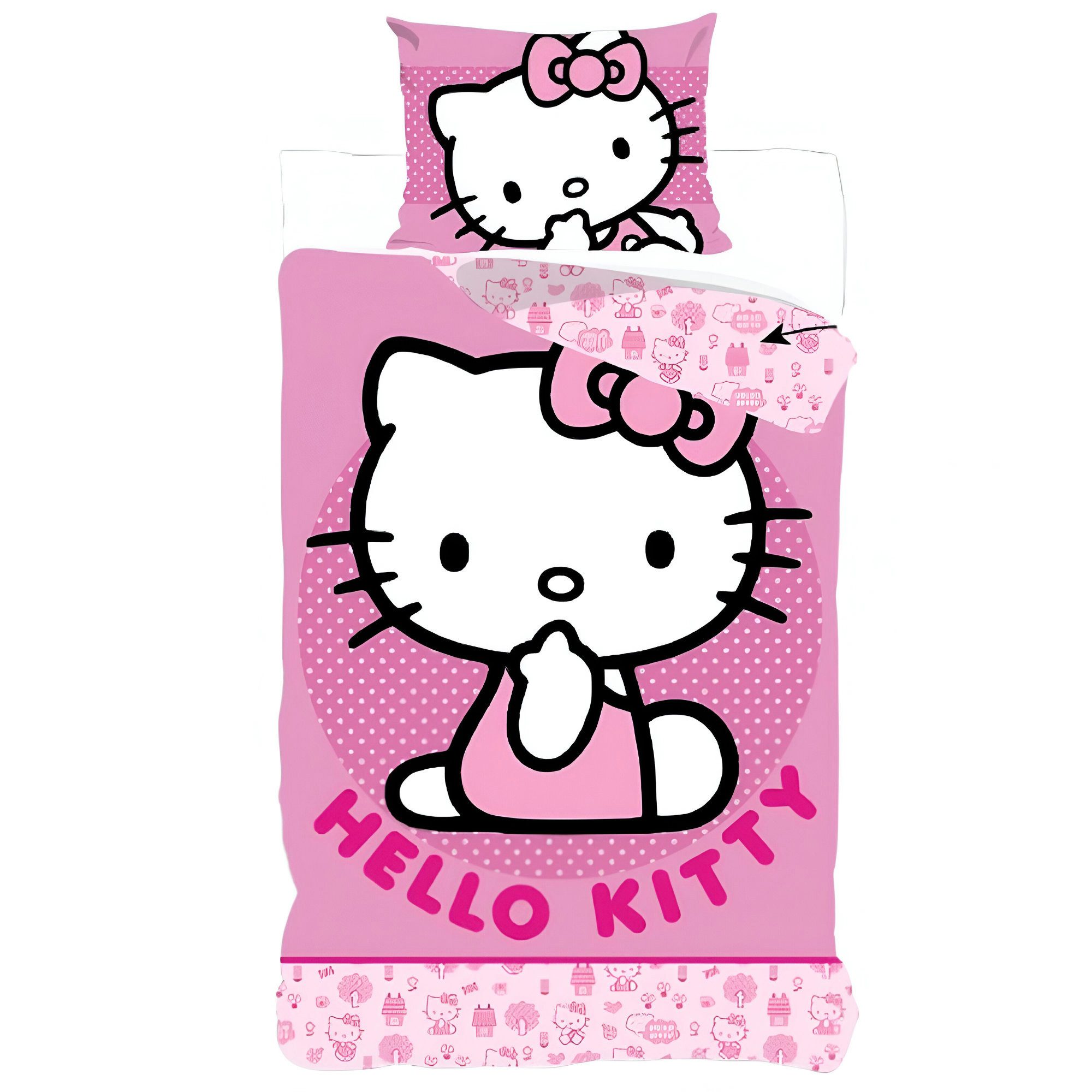 Kinderbettwäsche Hello Kitty Mädchen Kinder Mikrofaser Bettwäsche 2tlg. Set