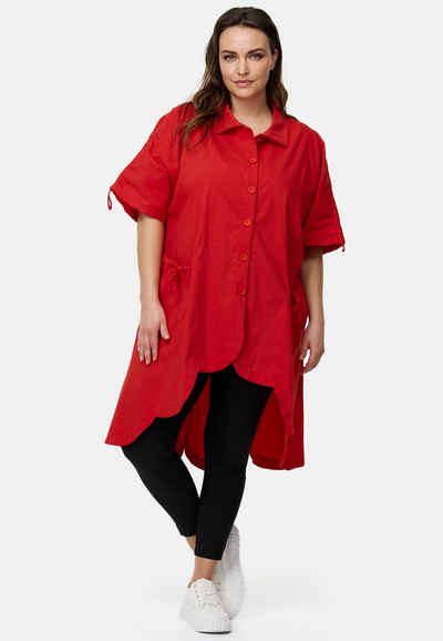 Kekoo Longbluse Asymmetrische Bluse Halbarm mit Stretchanteil 'Celia'