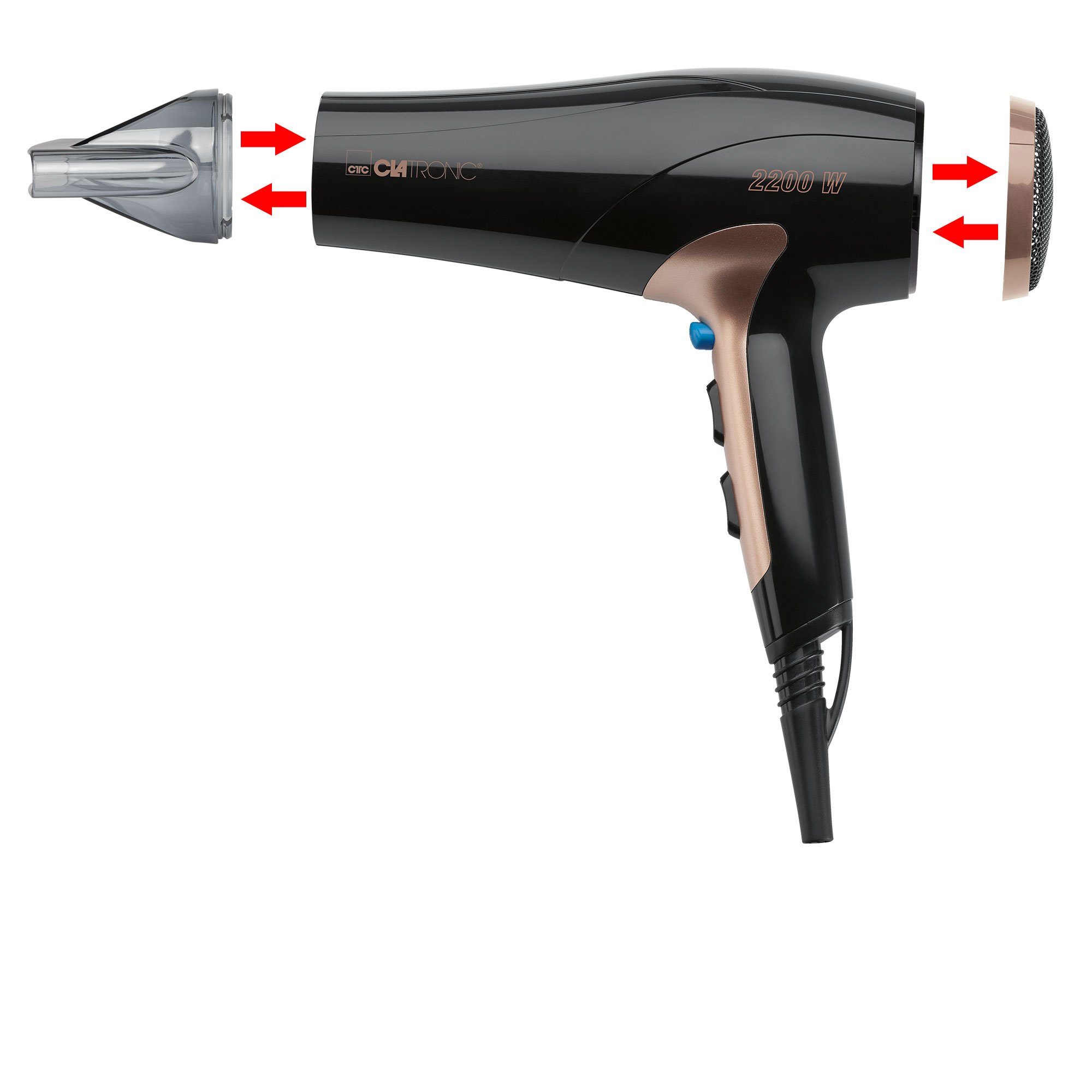 CLATRONIC Haartrockner HT 3661, 2200,00 W, Ionisierungsfunktion