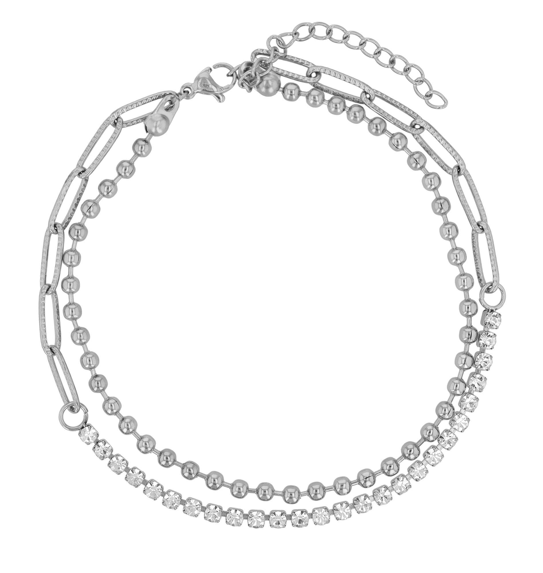 AKZENT Fußkette Thala Edelstahl silber Damen wasserfest günstig online kaufen