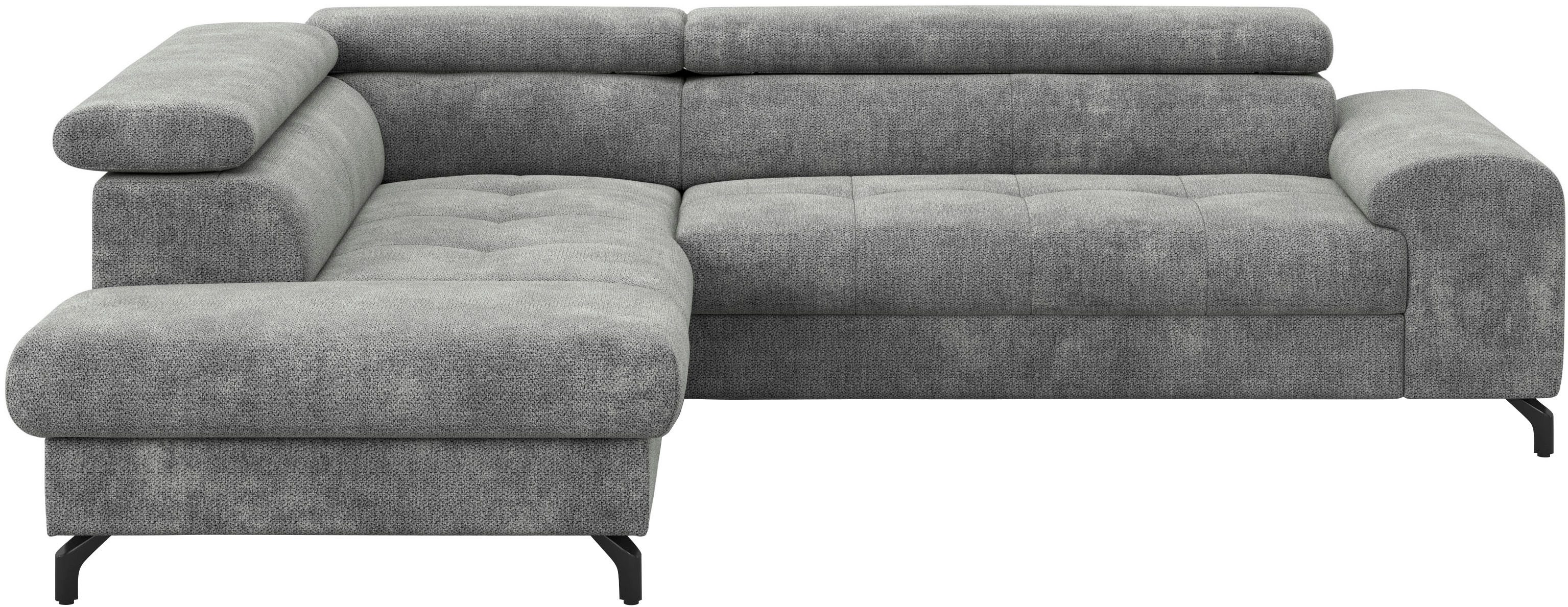 COTTA Ecksofa Aura L-Form, B: 260 cm, inkl. Schlaffunktion, auch in Cord, Kopfteile, extra Bettkasten, Fußhöhe 12cm, Liegefläche 176x123cm