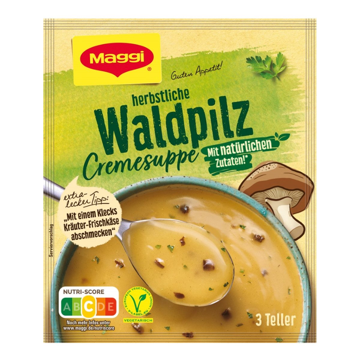 MAGGI Fertiggericht, Maggi Guten Appetit Waldpilz Cremesuppe mit natürliche Zutaten 50g