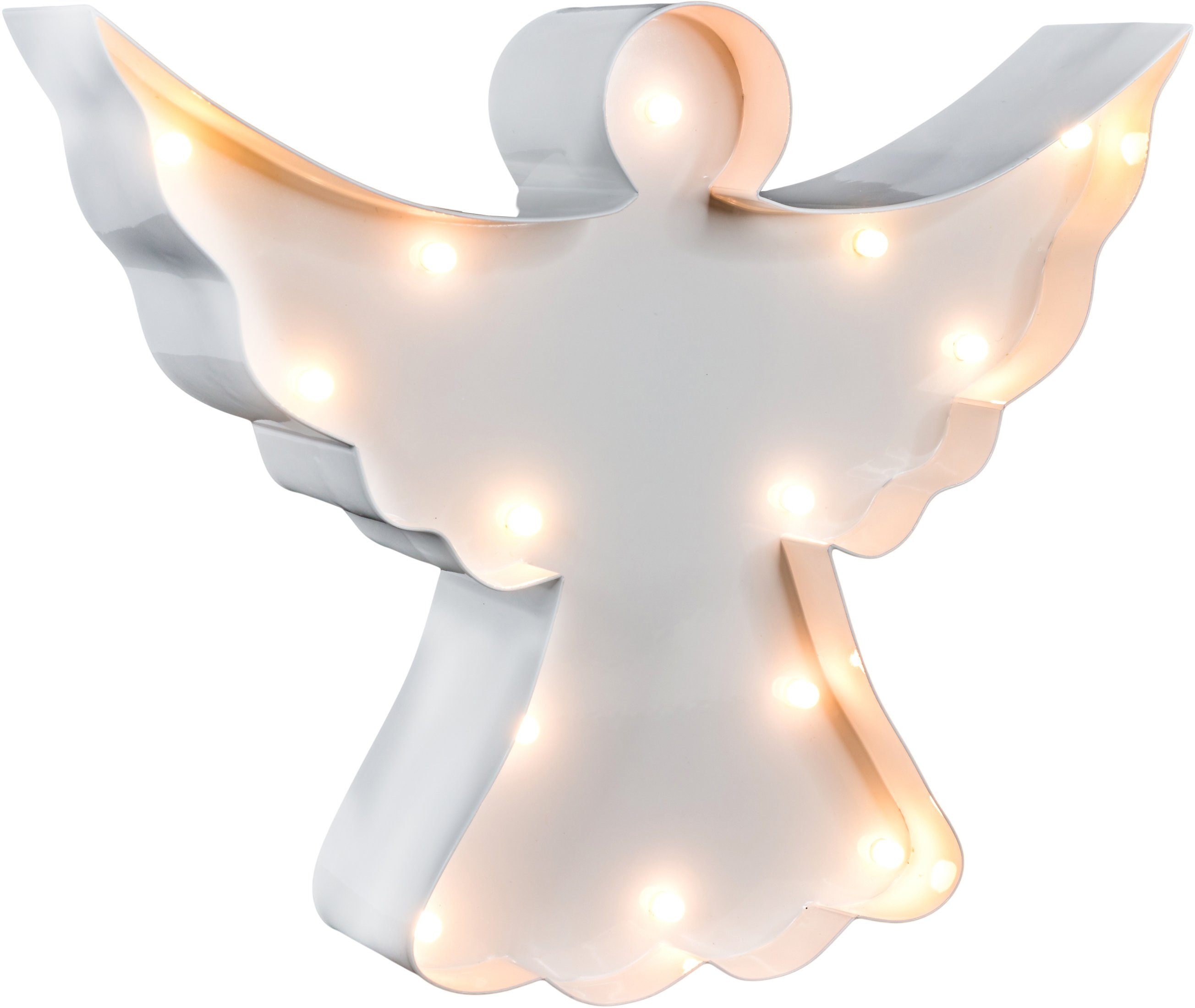 Wandlampe, MARQUEE Angel Tischlampe LIGHTS Dekolicht Angel, Warmweiß, LEDs LED LED integriert, festverbauten fest mit cm 14 23x19 -
