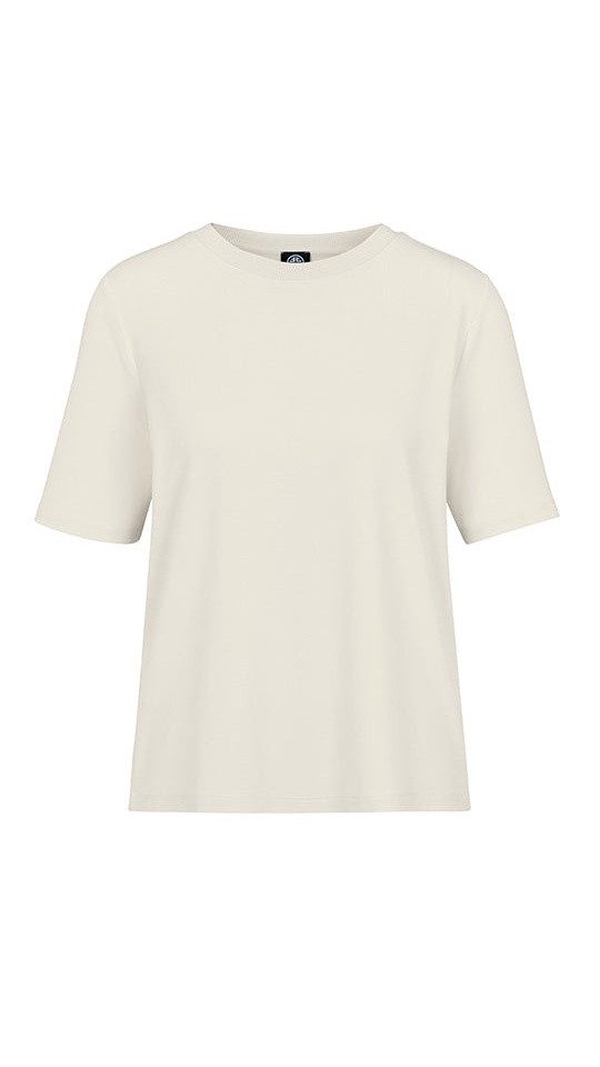Faber Rundhalsshirt Basic-Shirt mit Viskosestretch in Farbe Champagner