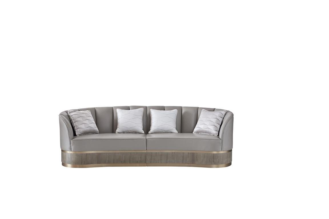 JVmoebel modernes Couch halbrunde graue Made Design, in Polster Europe Große Sofa