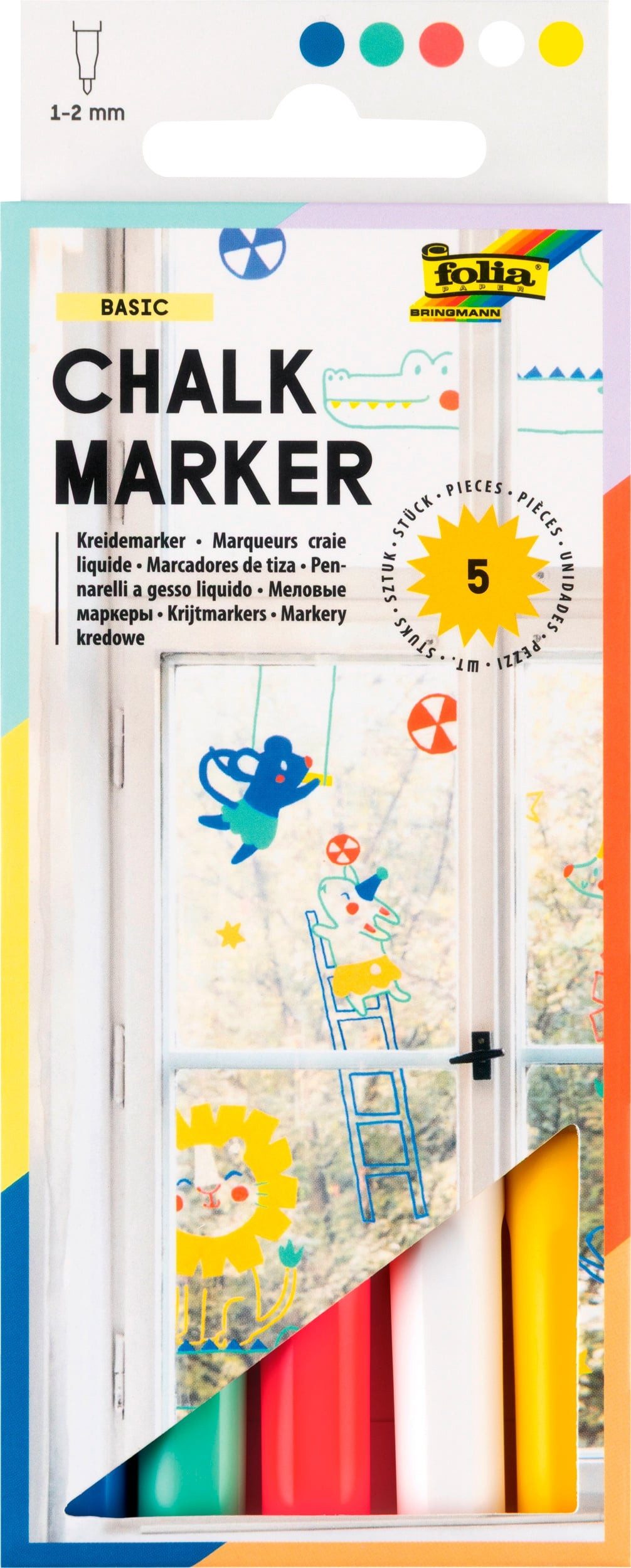 Folia Kreidemarker Kreidemarker, 5 Stück
