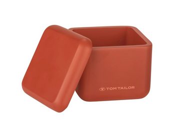 TOM TAILOR HOME Badaccessoire-Set Badezimmer Aufbewahrung Rot, 2x Universaldose, Polyresin, Trendfarbe Coral, Glatte Oberfläche