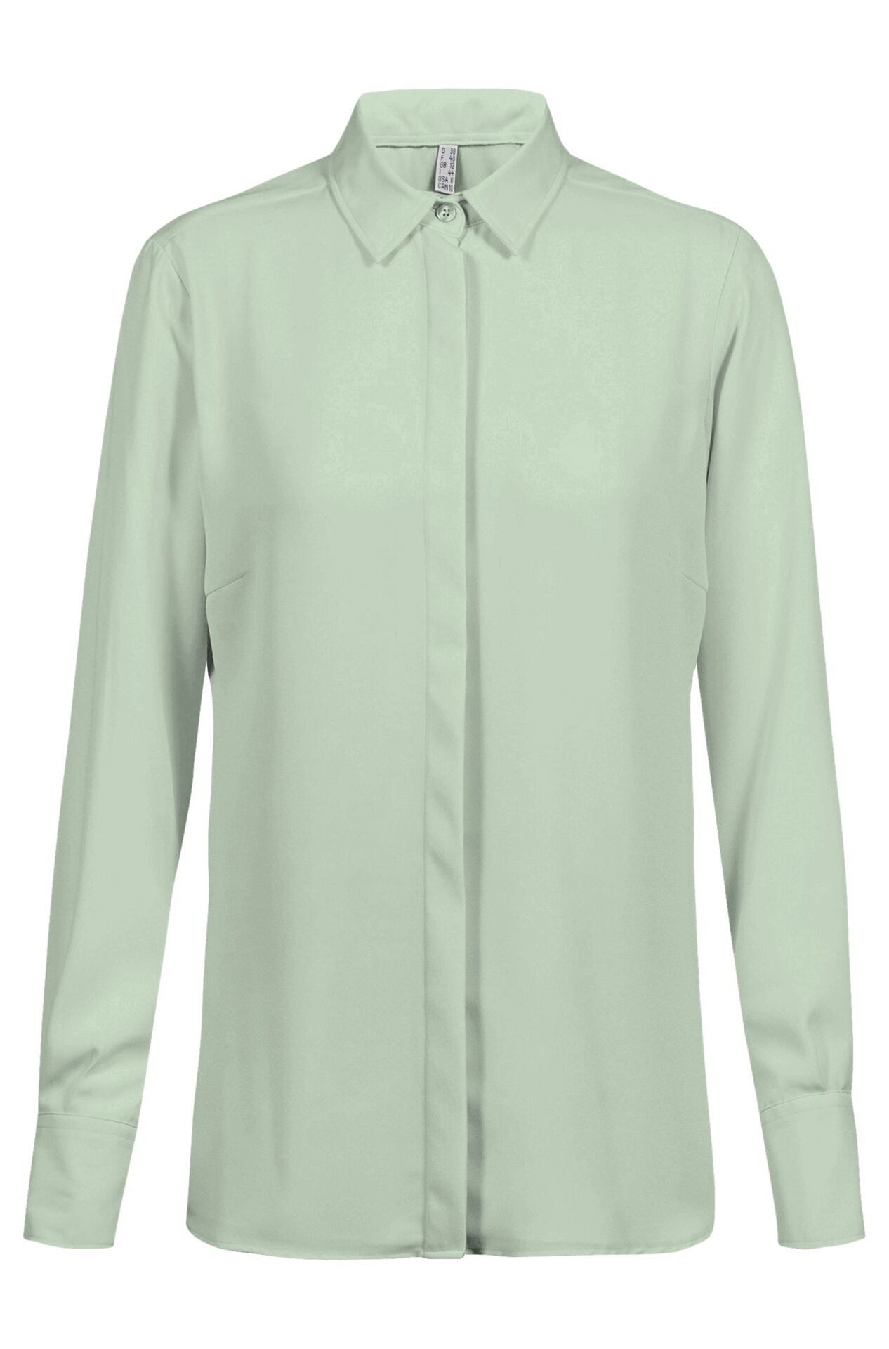 Langarmbluse Greiff CHIFFON Damen Chiffon-Bluse Langarm Kent Regular Mint
